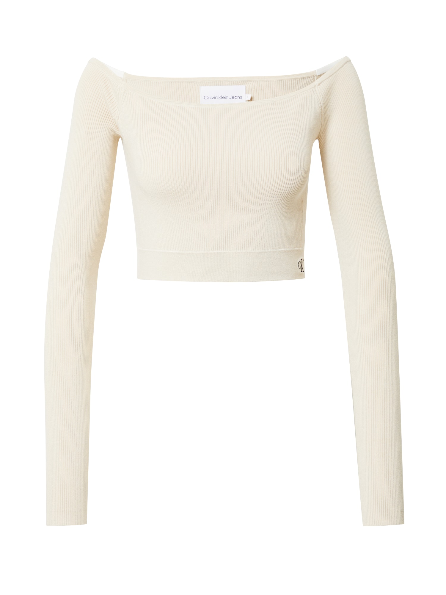 Calvin Klein Jeans Pulover 'BARDOT'  kremna / črna