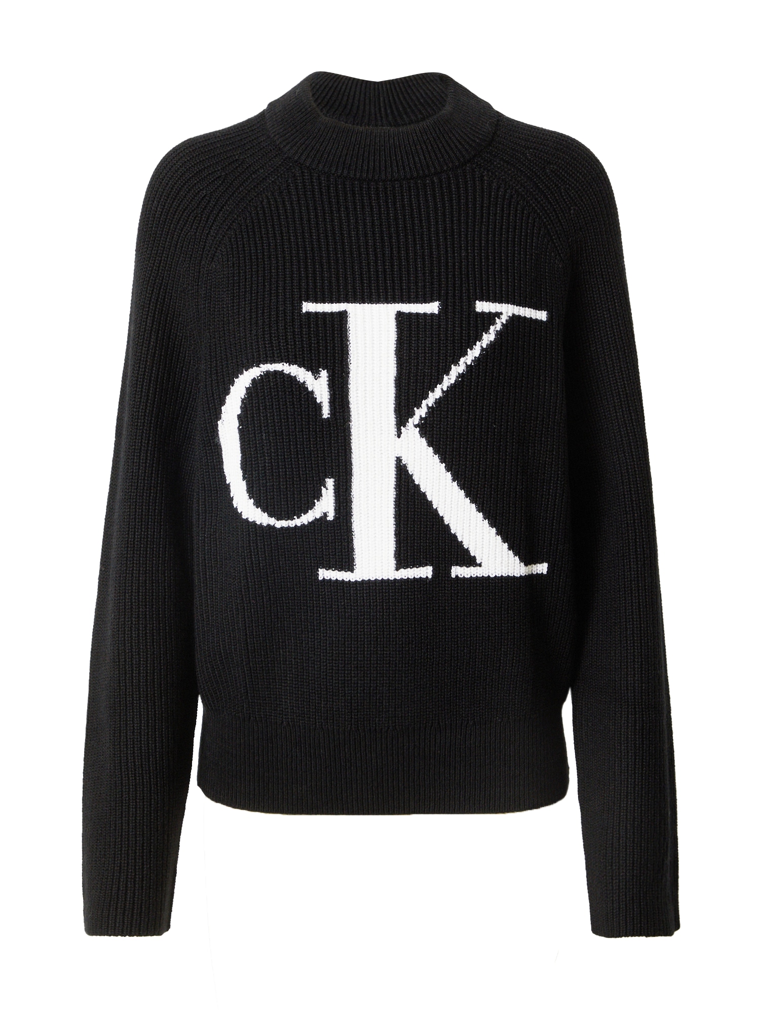 Calvin Klein Jeans Pulover  črna / bela