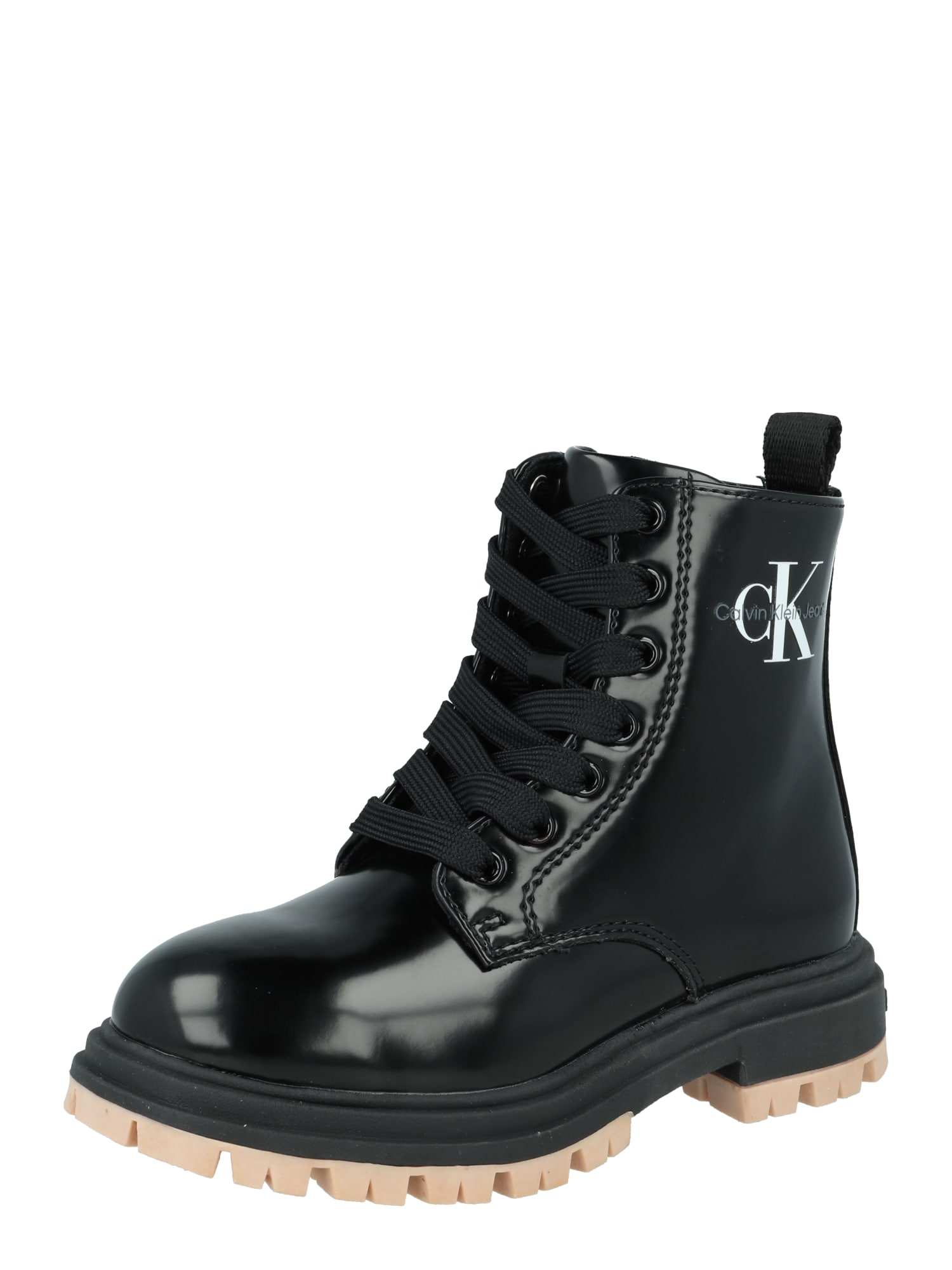 Calvin Klein Jeans Škornji  črna / bela