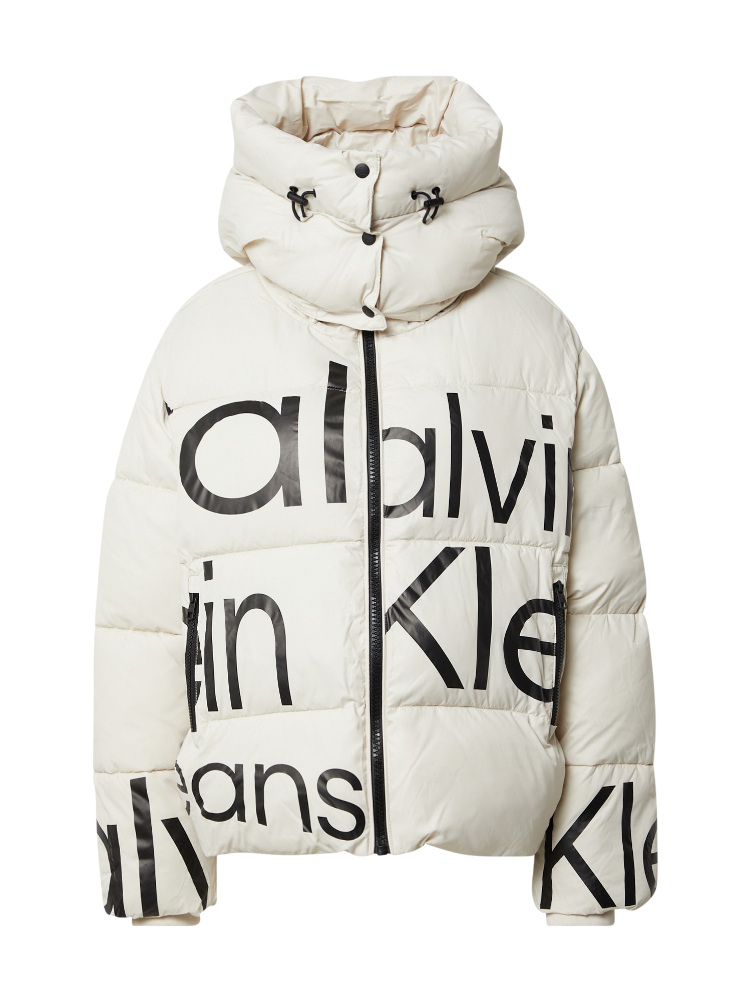 Calvin Klein Jeans Zimska jakna  črna / jajčna lupina