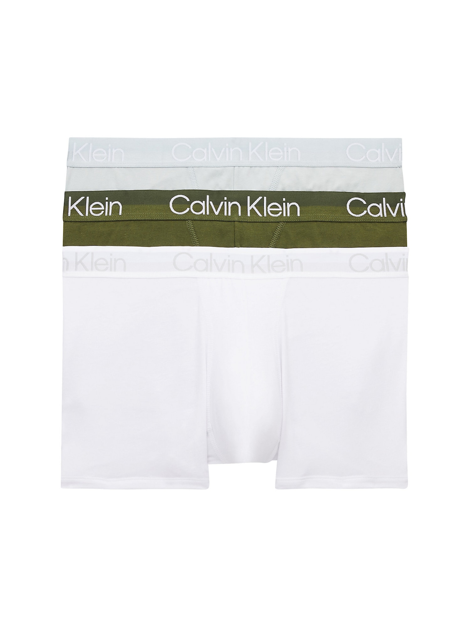 Calvin Klein Underwear Boksarice  voda / oliva / bela