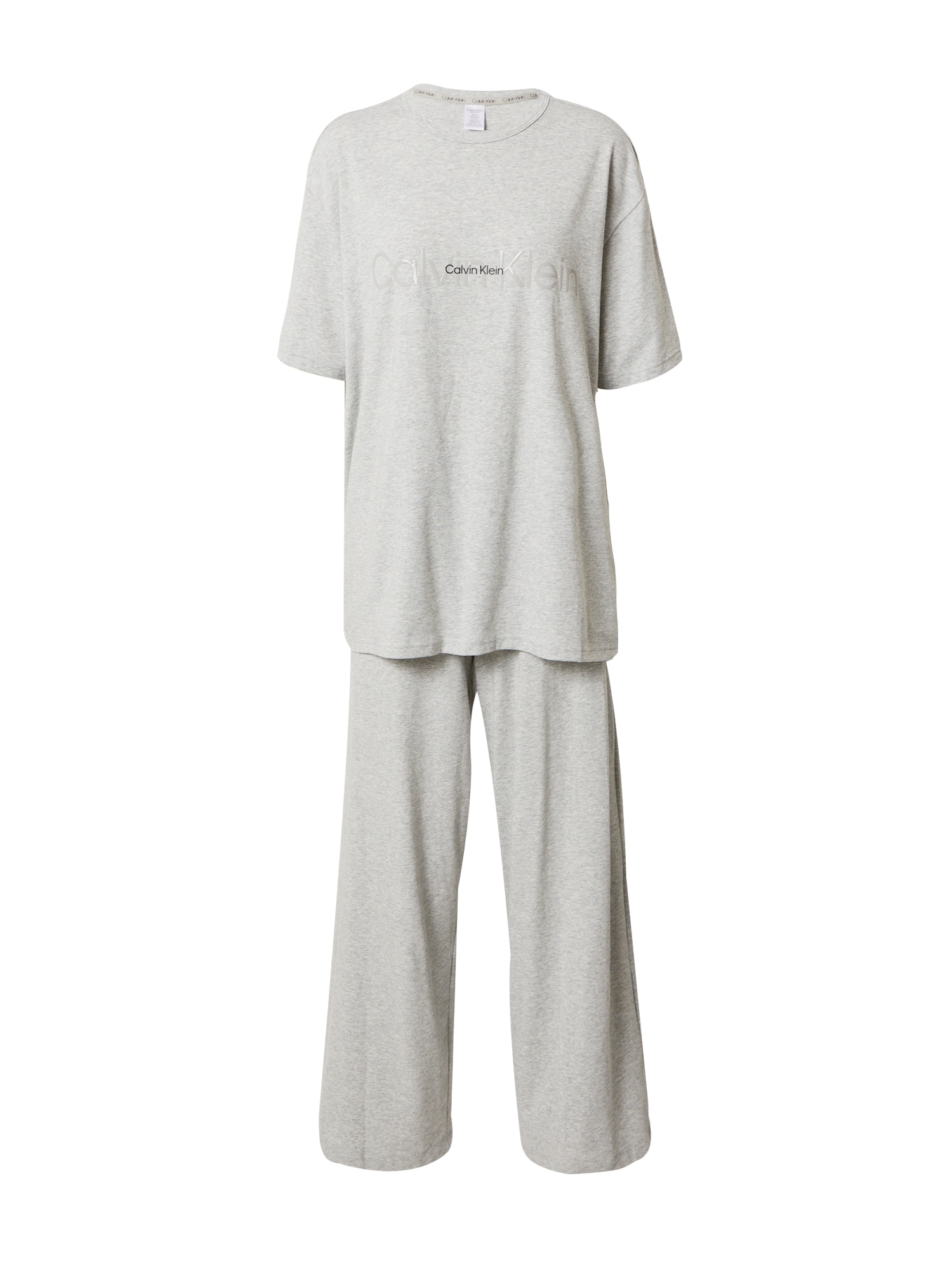 Calvin Klein Underwear Pižama  pegasto siva / črna