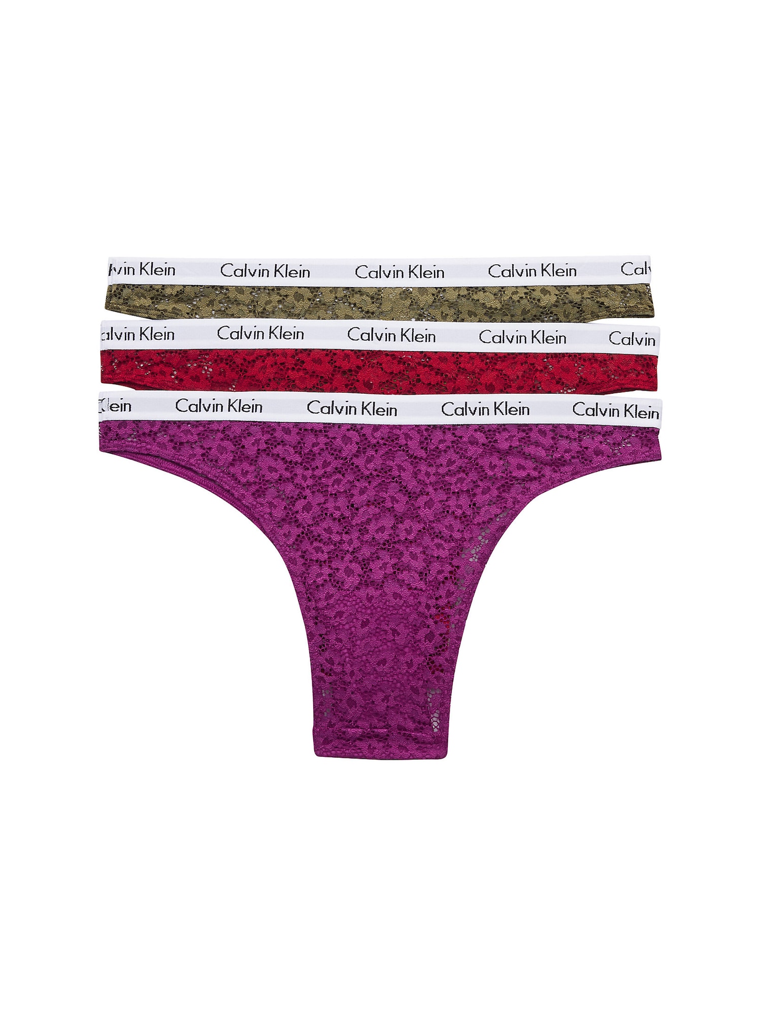 Calvin Klein Underwear Spodnje hlačke  oliva / rdeča / rdeče vijolična / bela