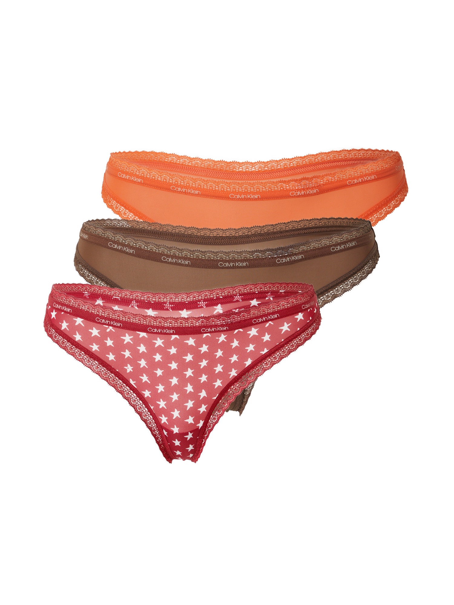 Calvin Klein Underwear Tangice  rjava / oranžna / vinsko rdeča / bela