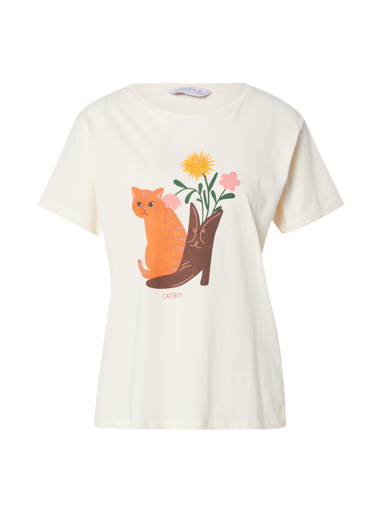 Compania Fantastica Majica 'Camiseta'  nude / rjava / temno zelena / oranžna