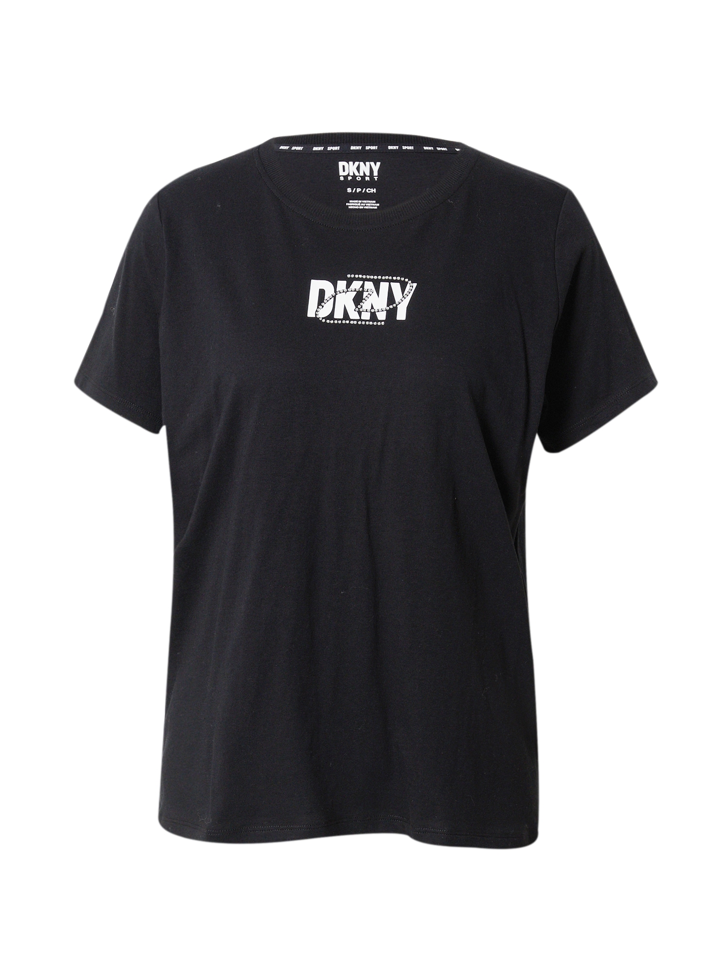 DKNY Performance Funkcionalna majica  črna / bela