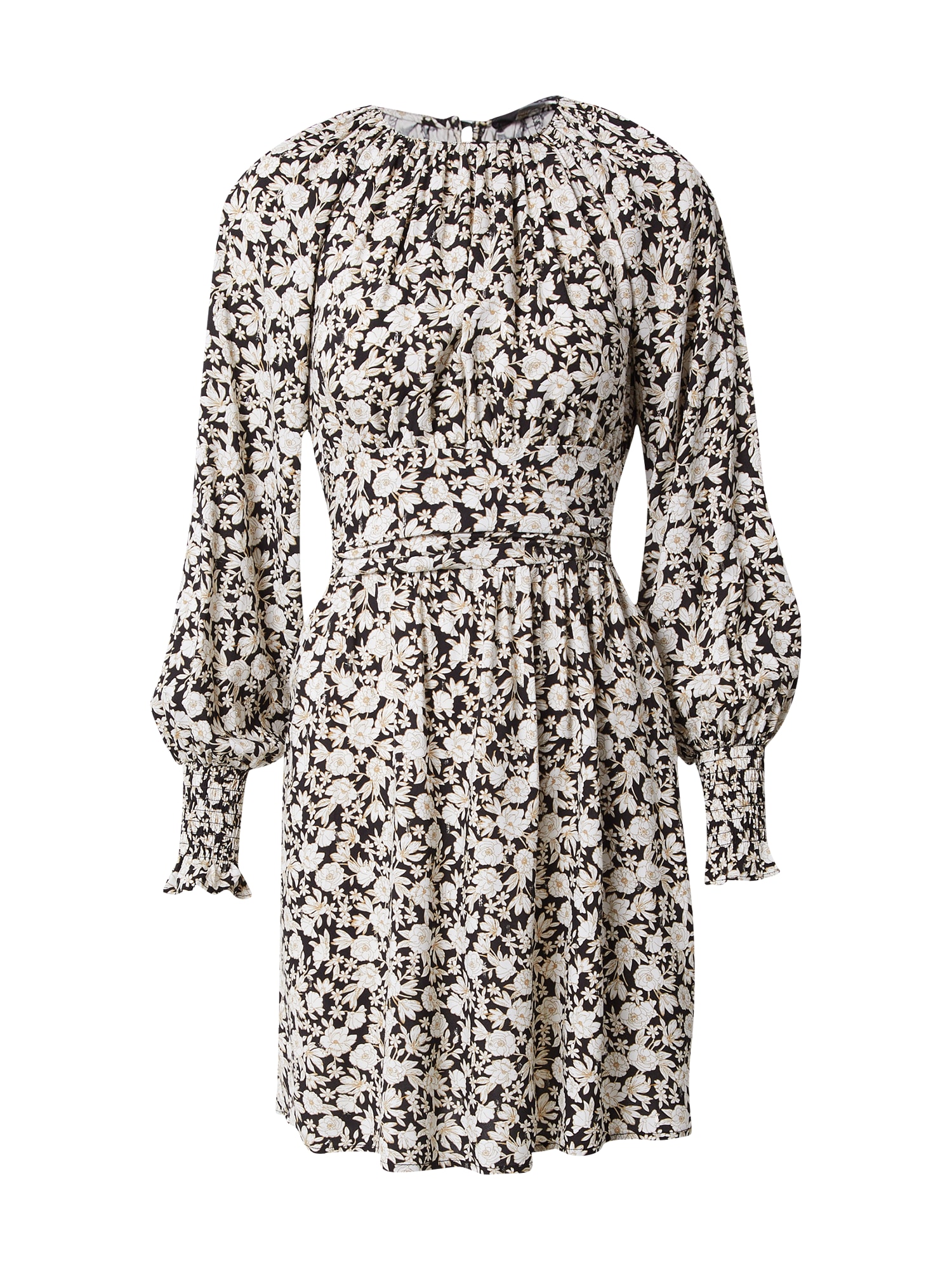 Dorothy Perkins Obleka 'Mono Ditsy'  pastelno rumena / črna / bela