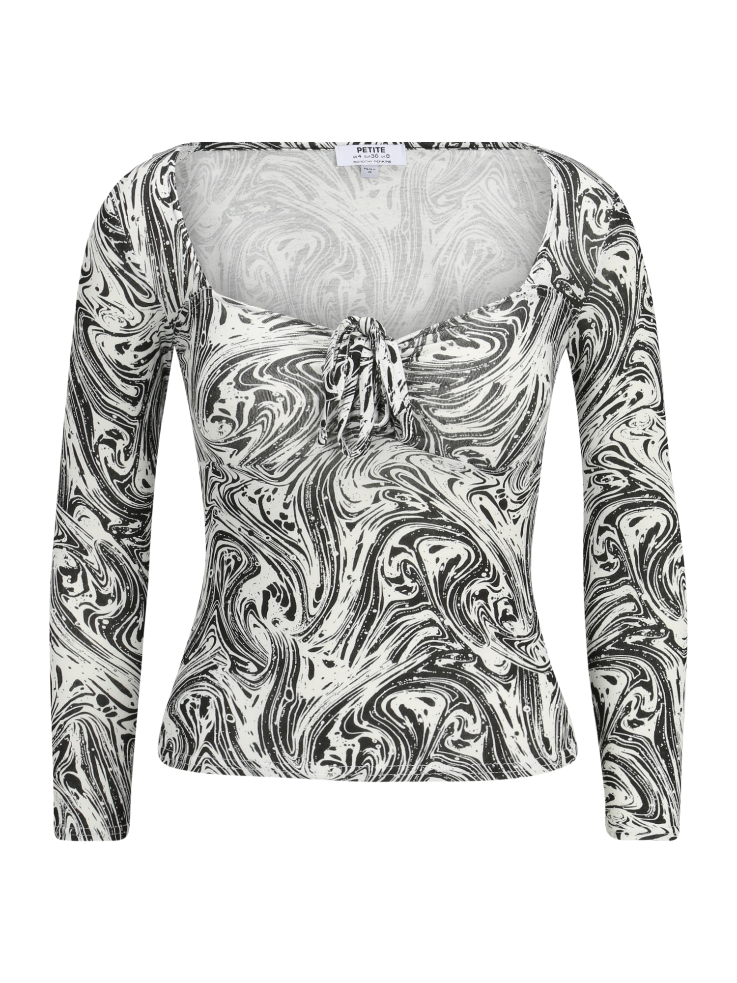 Dorothy Perkins Petite Majica  črna / bela