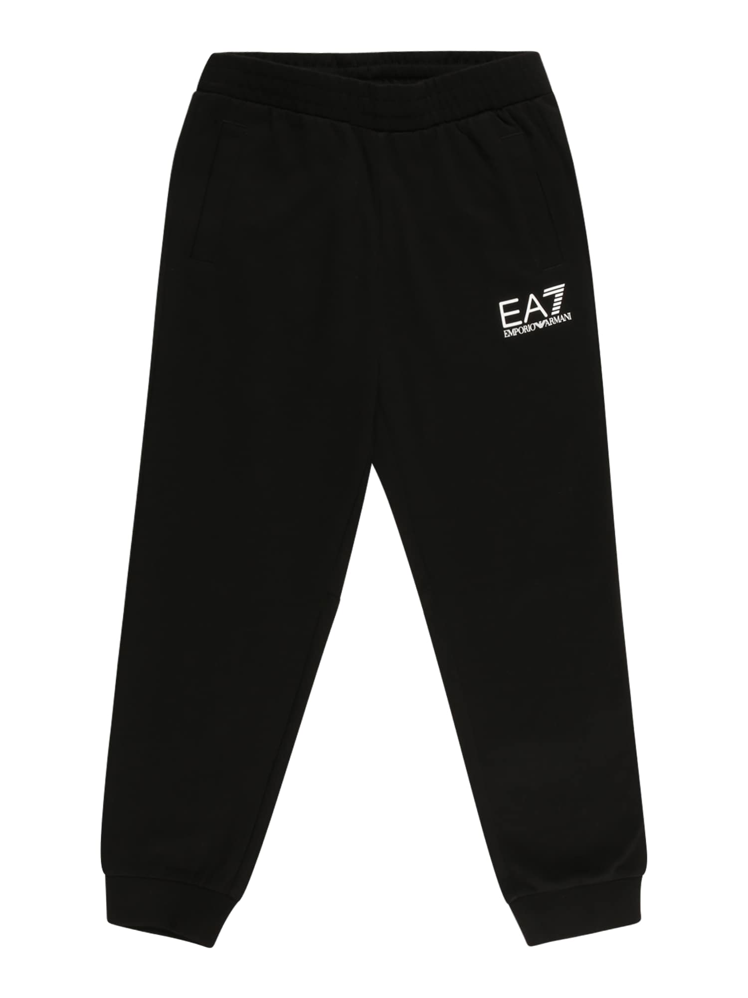 EA7 Emporio Armani Hlače  črna / bela