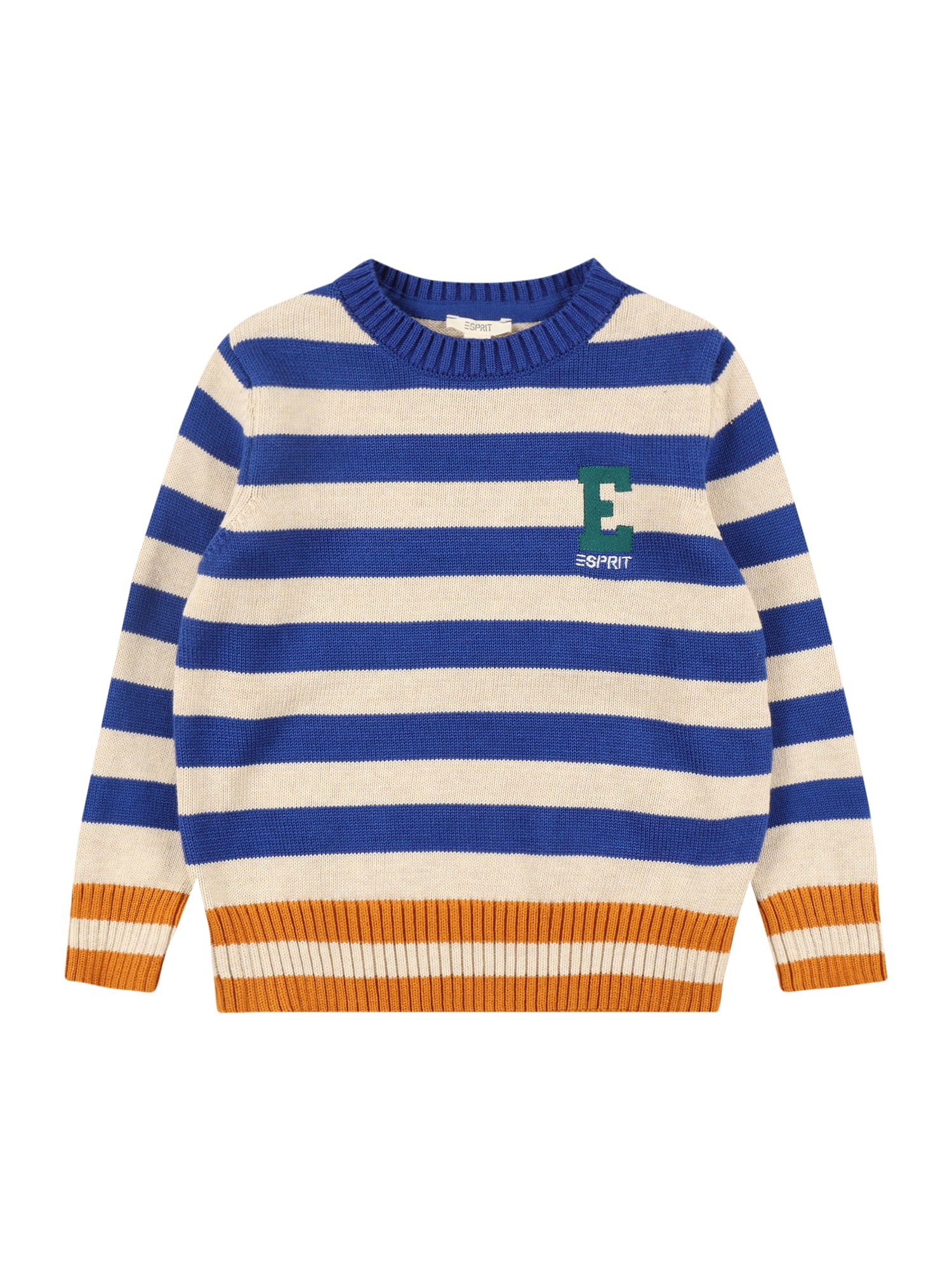 ESPRIT Pulover  bež / modra / oranžna