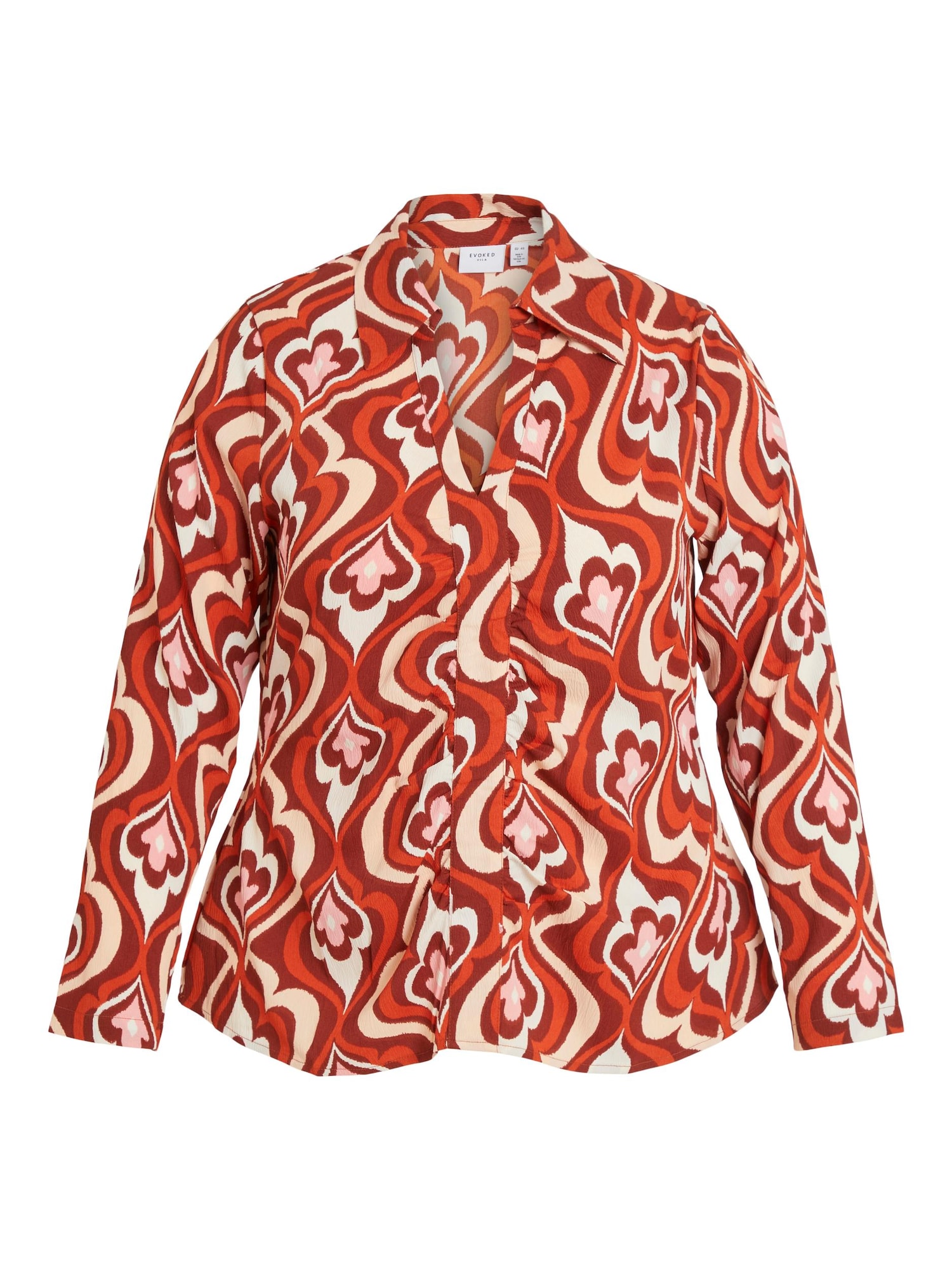EVOKED Bluza 'Miras'  roza / rdeča / temno rdeča / bela