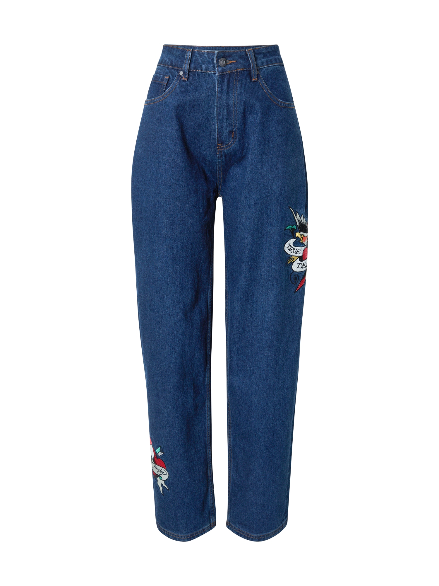 Ed Hardy Kavbojke 'True Til Death'  moder denim / mešane barve