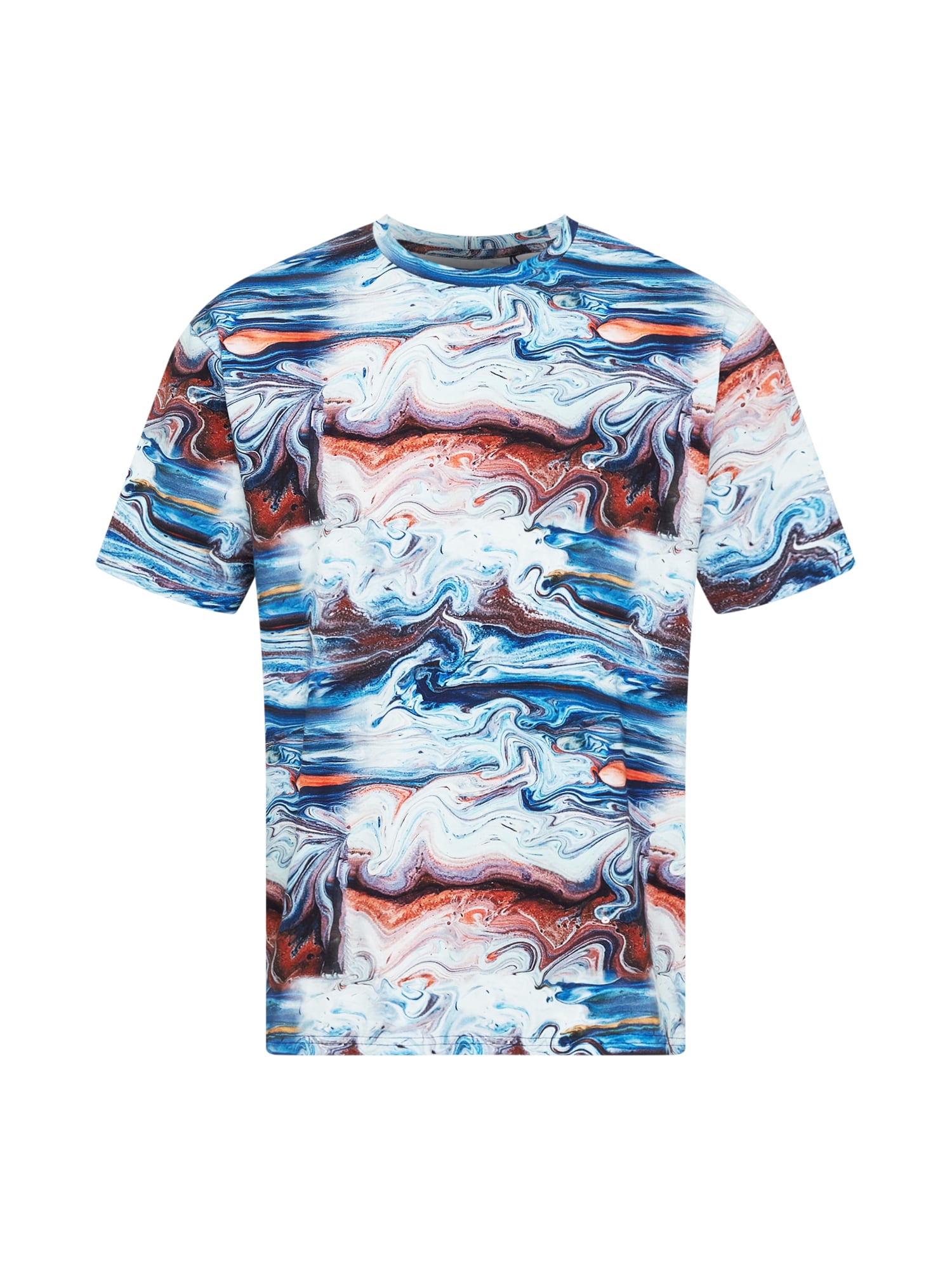 FILA Majica 'CUTRO AOP'  nebeško modra / rjava / oranžna / bela