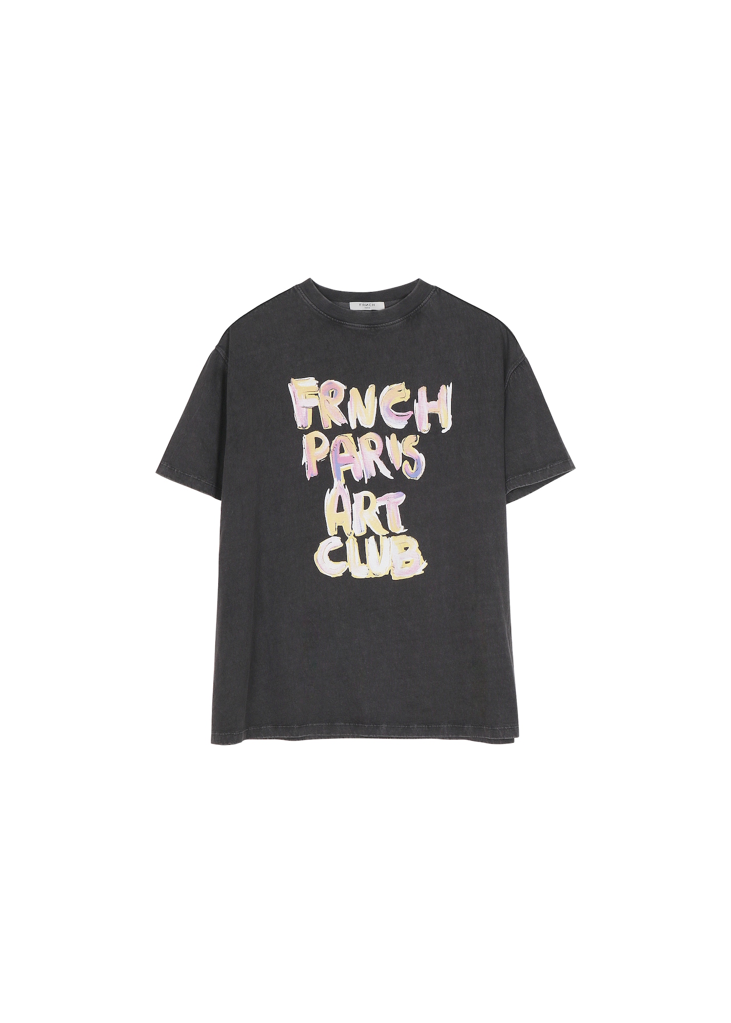 FRNCH PARIS Majica 'Art'  pastelno rumena / antracit / majnica / bela