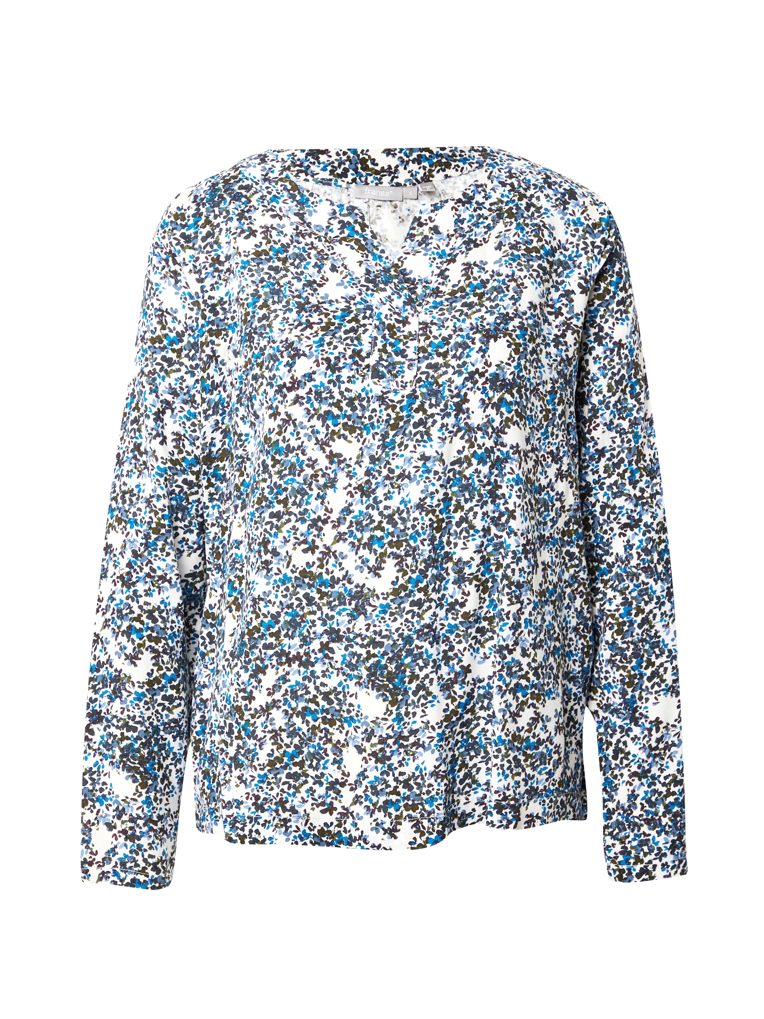Fransa Bluza 'KISA'  azur / golobje modra / bela