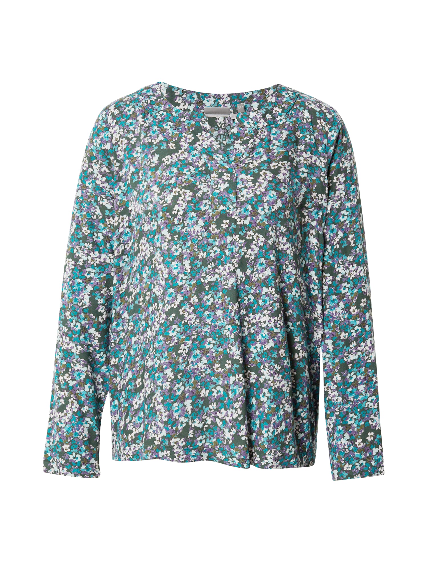 Fransa Bluza 'KISA'  turkizna / temno zelena / svetlo lila / bela