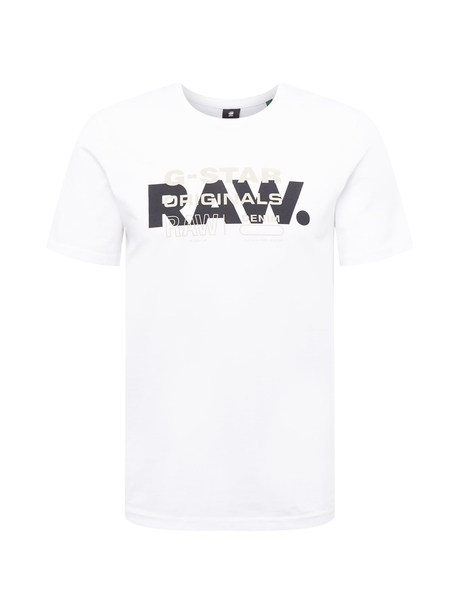 G-Star RAW Majica  svetlo siva / črna / bela