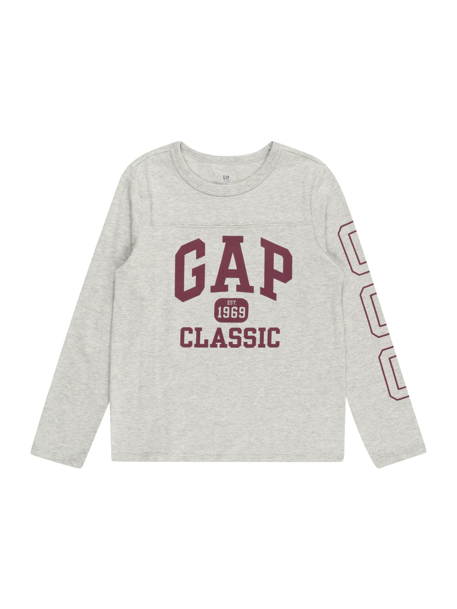 GAP Majica  pegasto siva / bordo