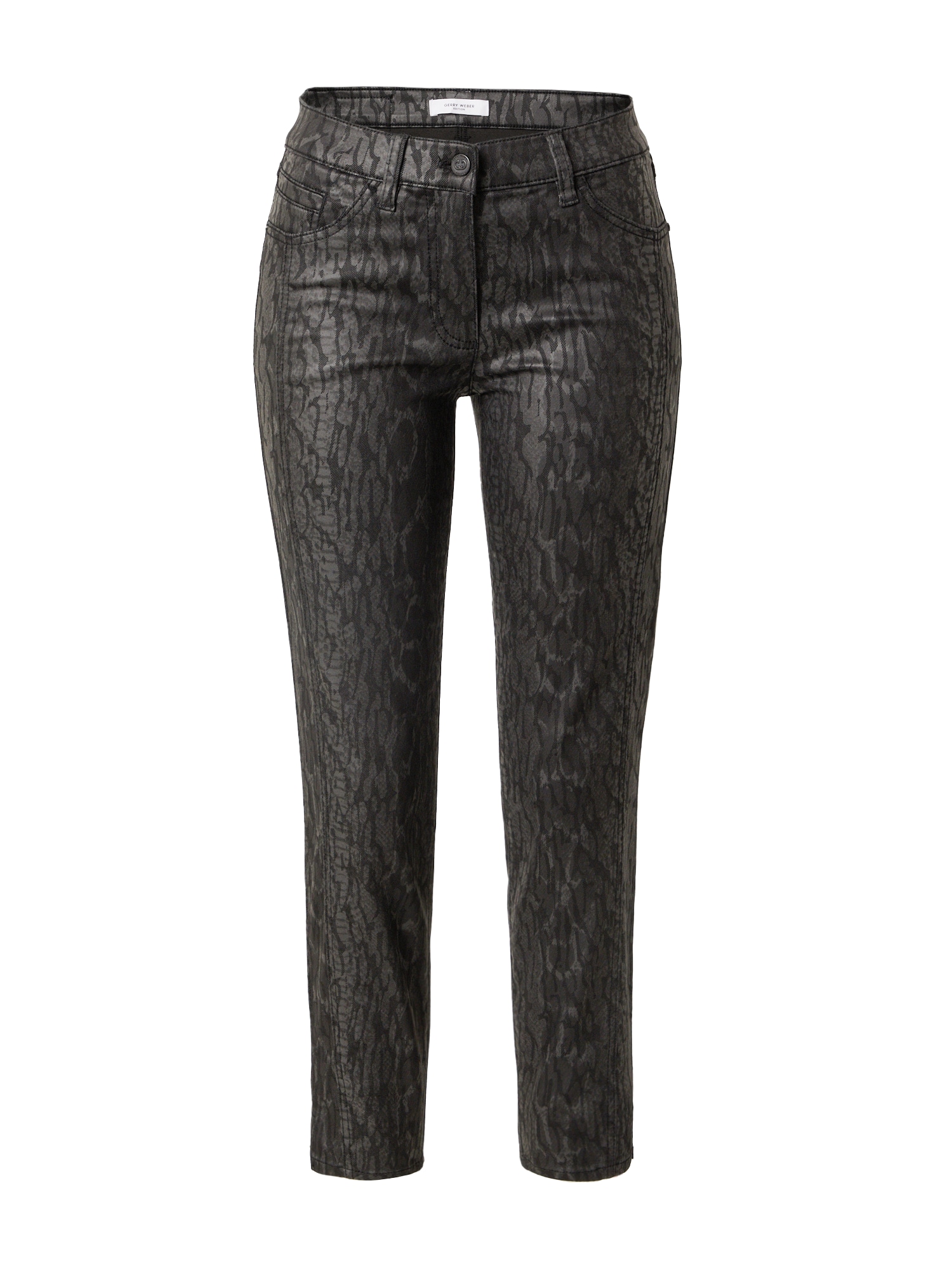 GERRY WEBER Hlače 'Natural Me'  umbra / črna