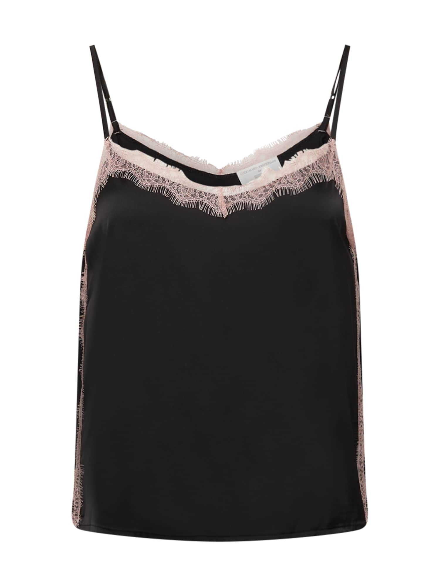 Guido Maria Kretschmer Curvy Collection Top 'Georgia'  rosé / črna