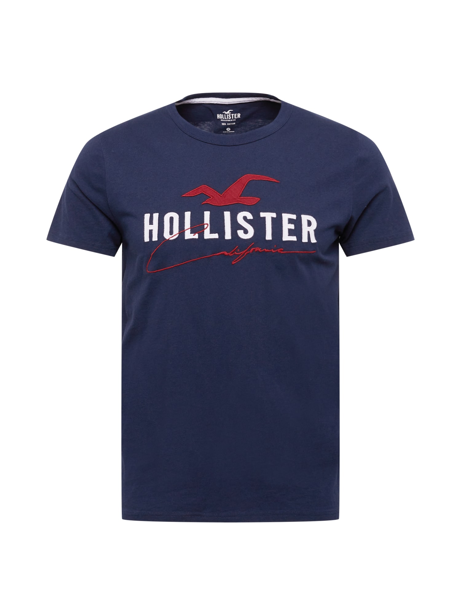 HOLLISTER Majica  mornarska / karminsko rdeča / bela
