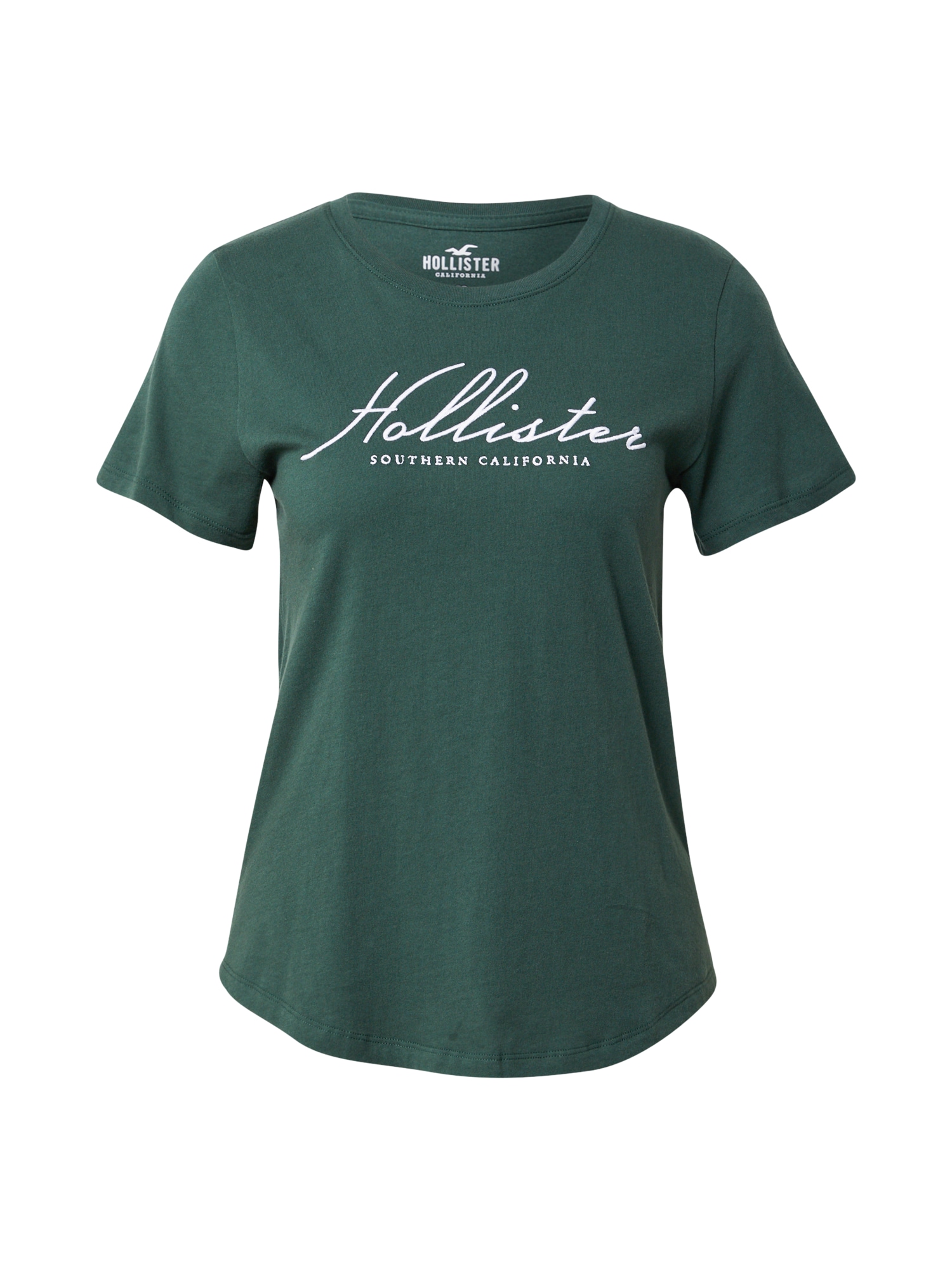 HOLLISTER Majica  smaragd / bela
