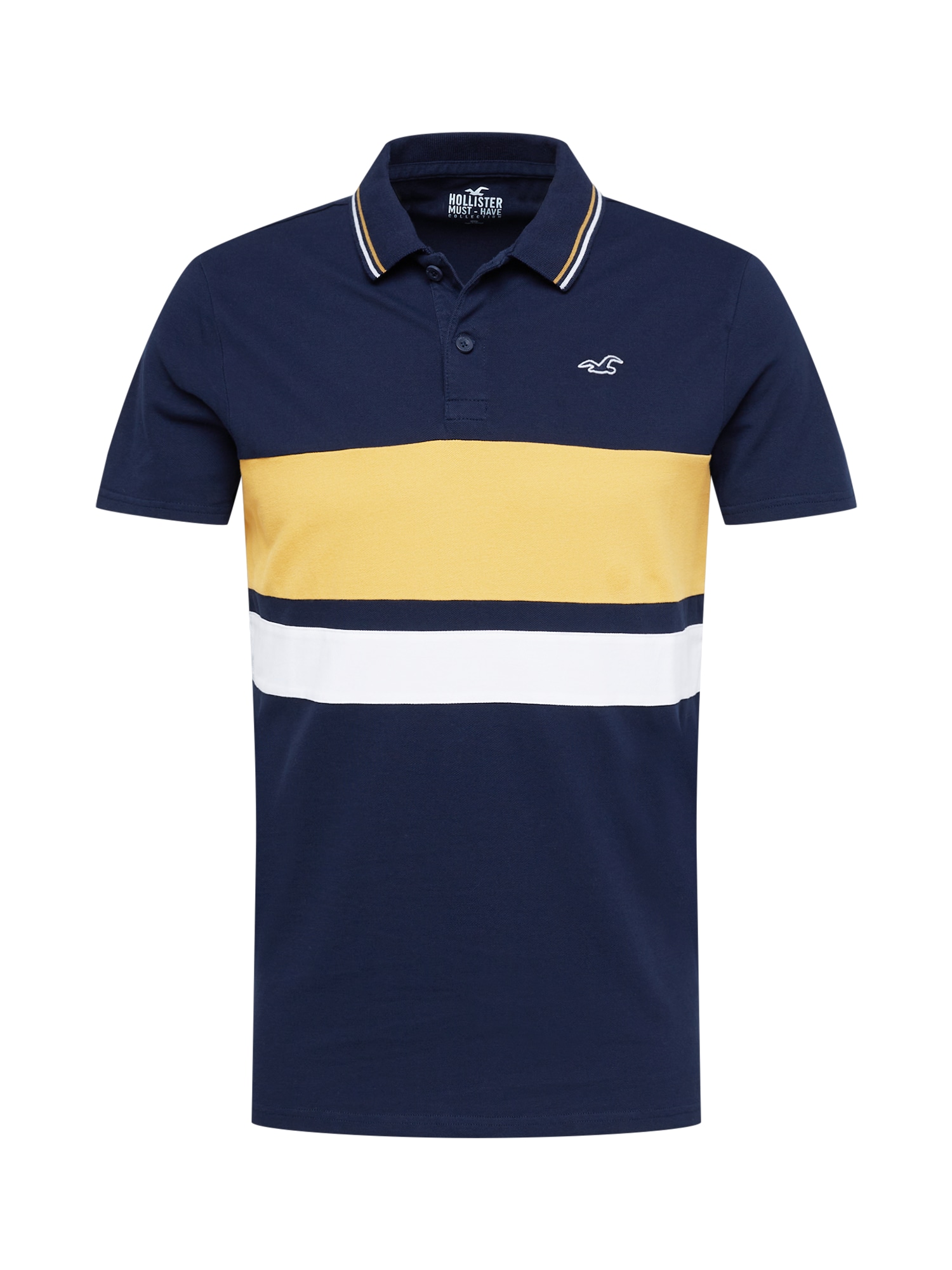 HOLLISTER Majica  temno modra / rumena / bela