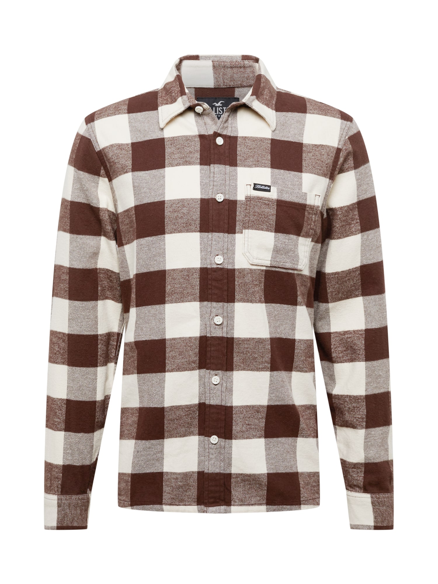 HOLLISTER Srajca  kostanj rjava / bela