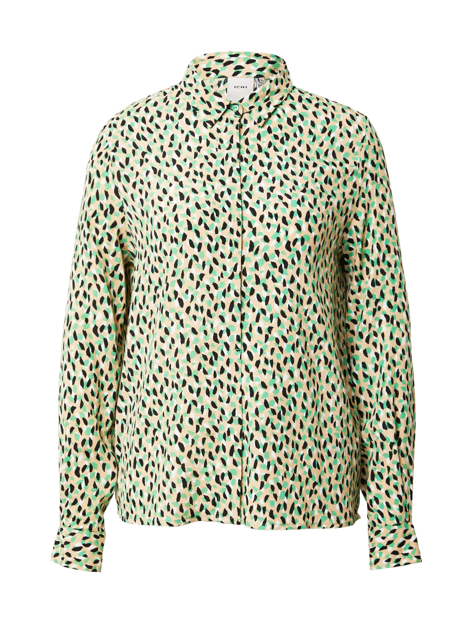 ICHI Bluza  bež / svetlo zelena / črna / bela