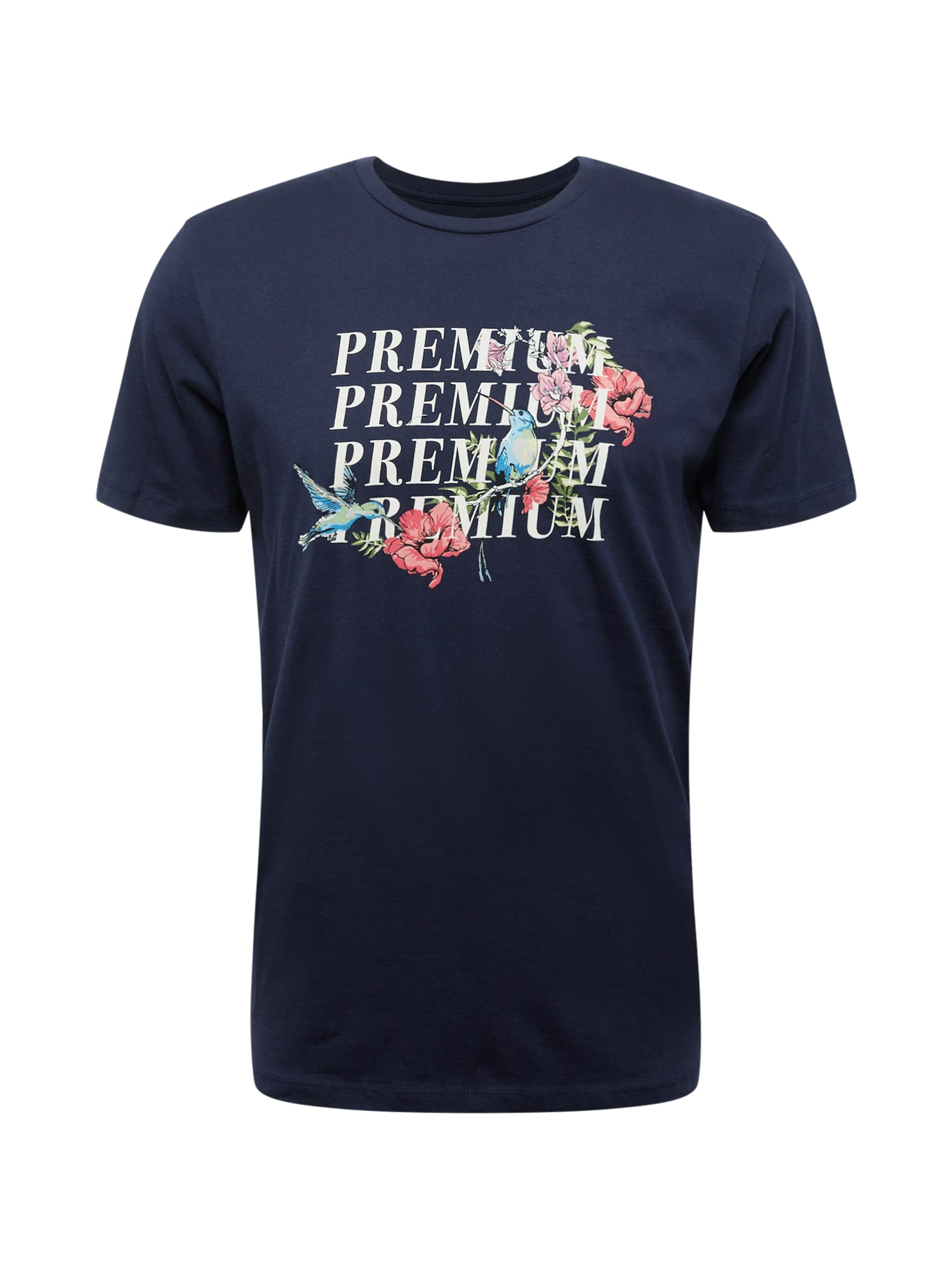 JACK & JONES Majica 'BIRDY'  mornarska / zelena / roza / bela