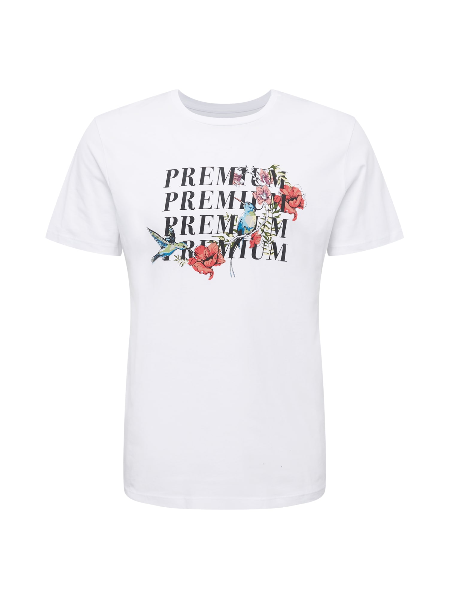JACK & JONES Majica 'BLABIRDY'  zelena / rdeča / črna / bela