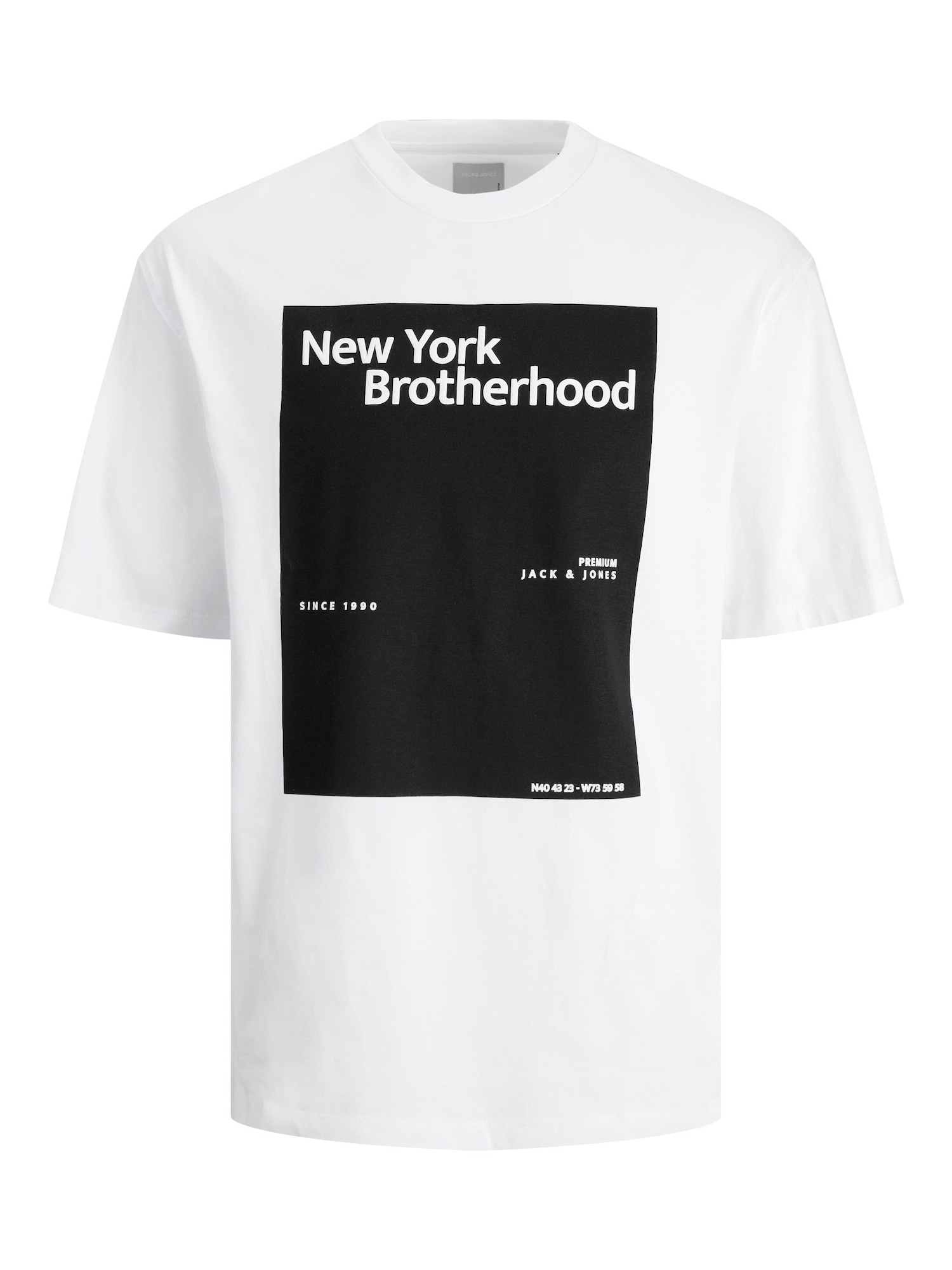 JACK & JONES Majica 'Brotherhood'  črna / bela