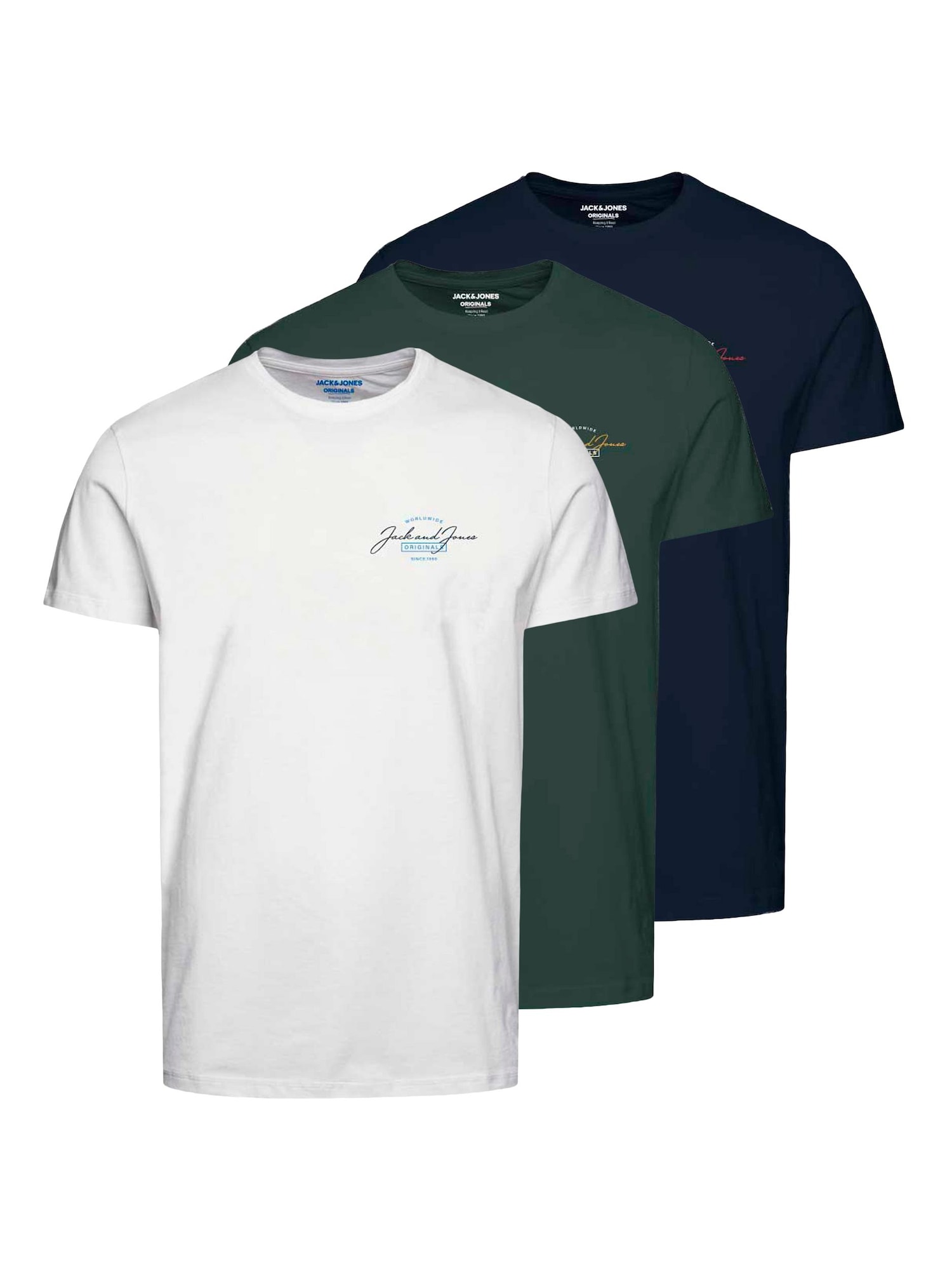 JACK & JONES Majica 'FERRY'  mornarska / turkizna / travnato zelena / bela