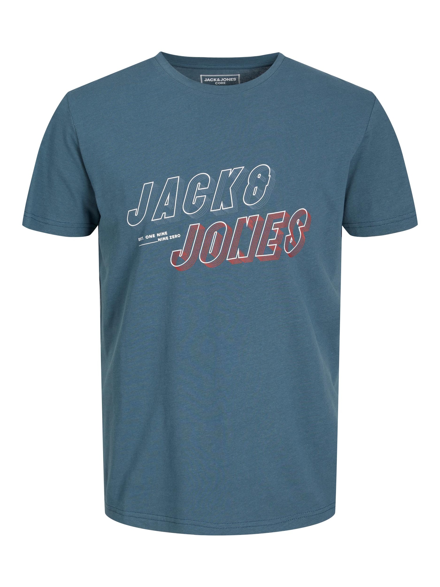 JACK & JONES Majica 'FRIDAY'  marine / karminsko rdeča / bela