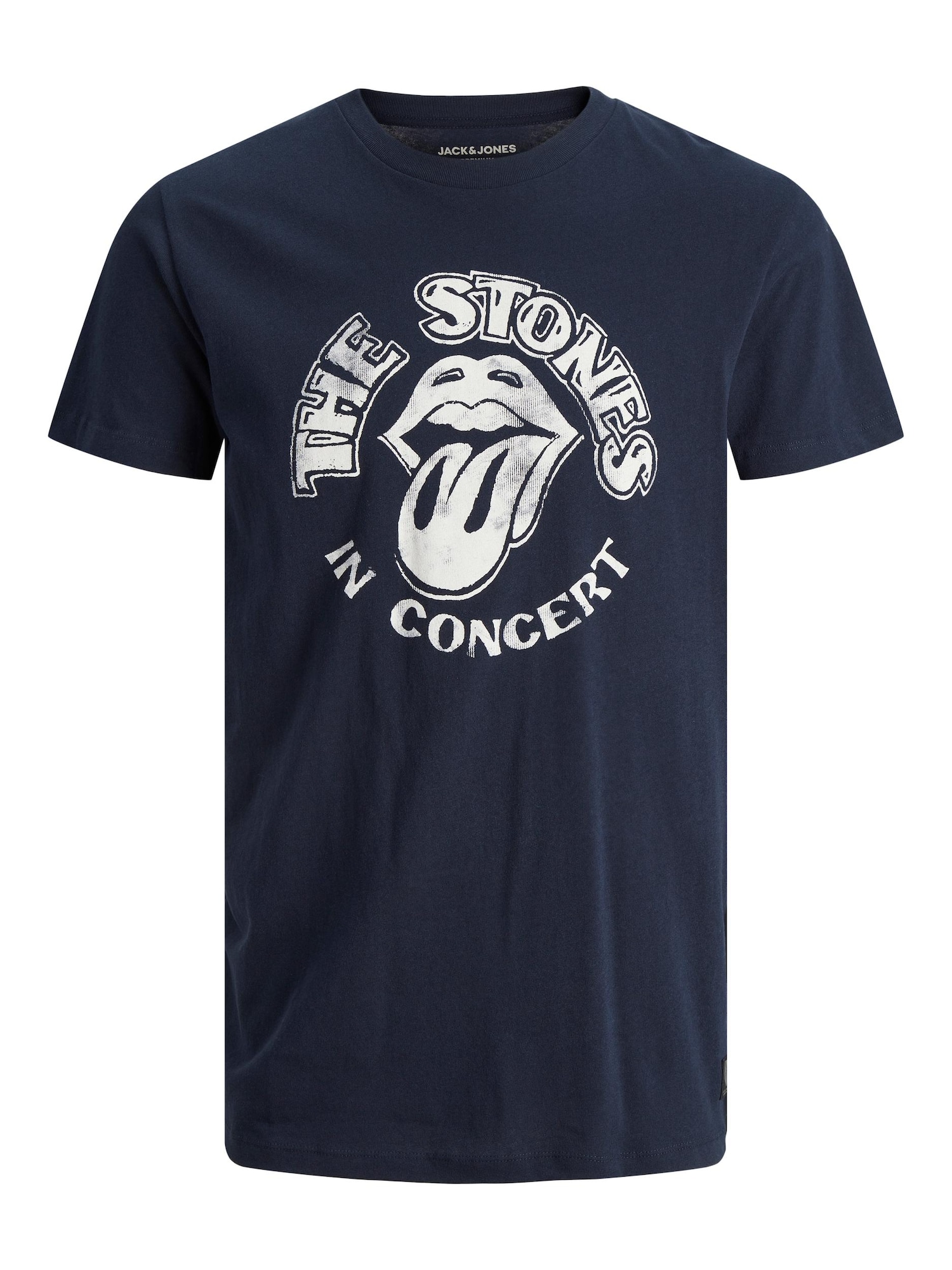JACK & JONES Majica 'MUSIC ROCK'  mornarska / bela