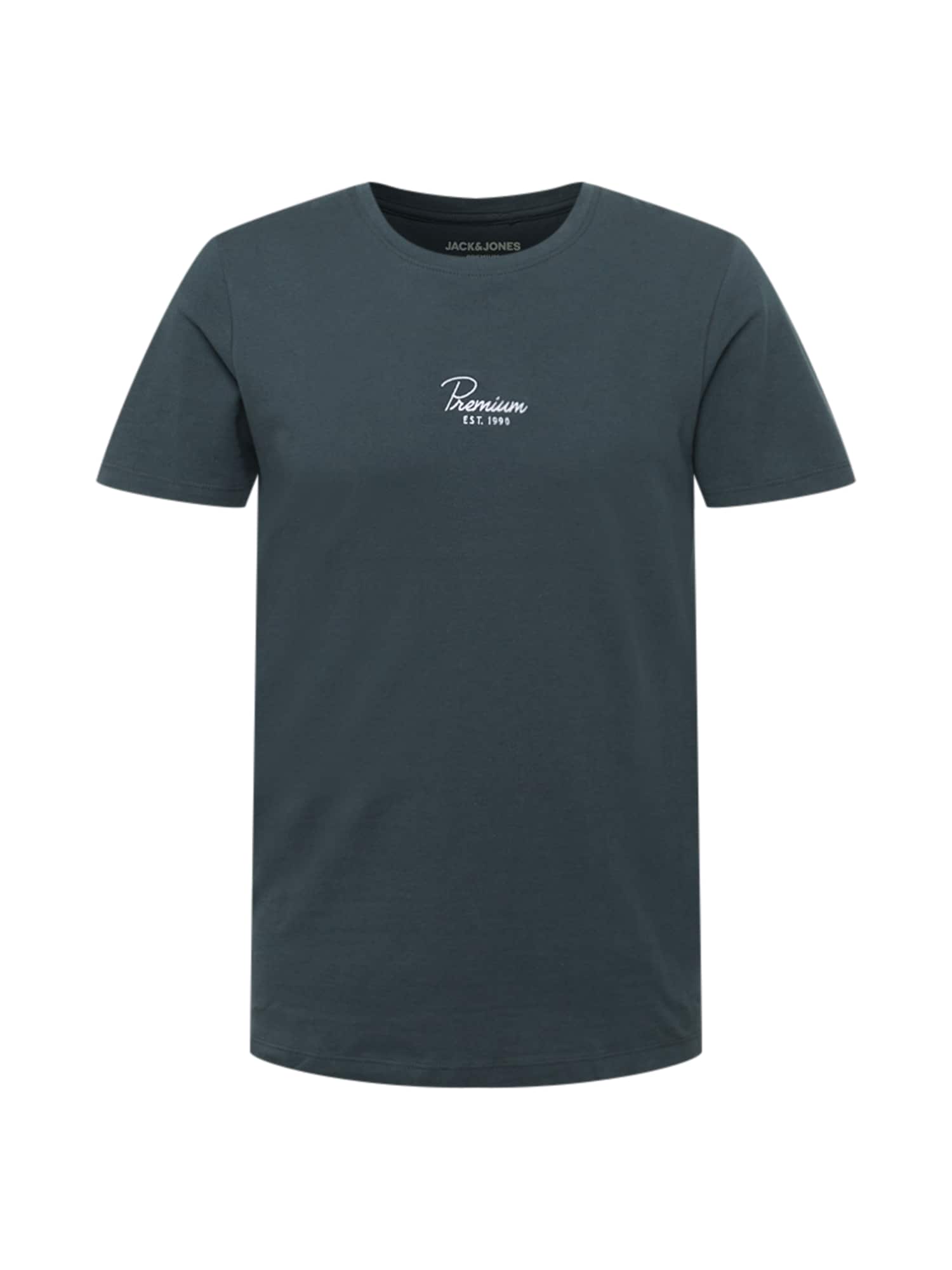 JACK & JONES Majica 'POWER'  petrol / bela