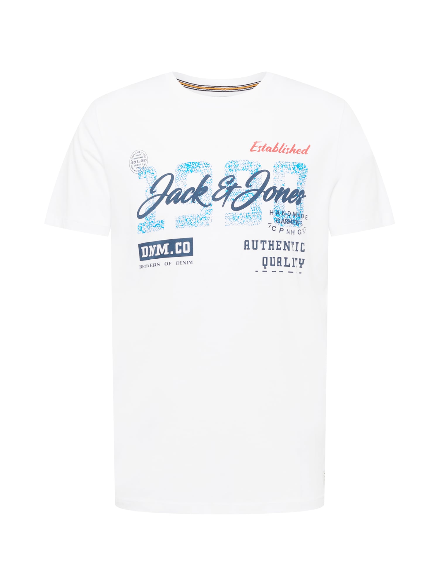 JACK & JONES Majica  nočno modra / voda / rdeča / bela