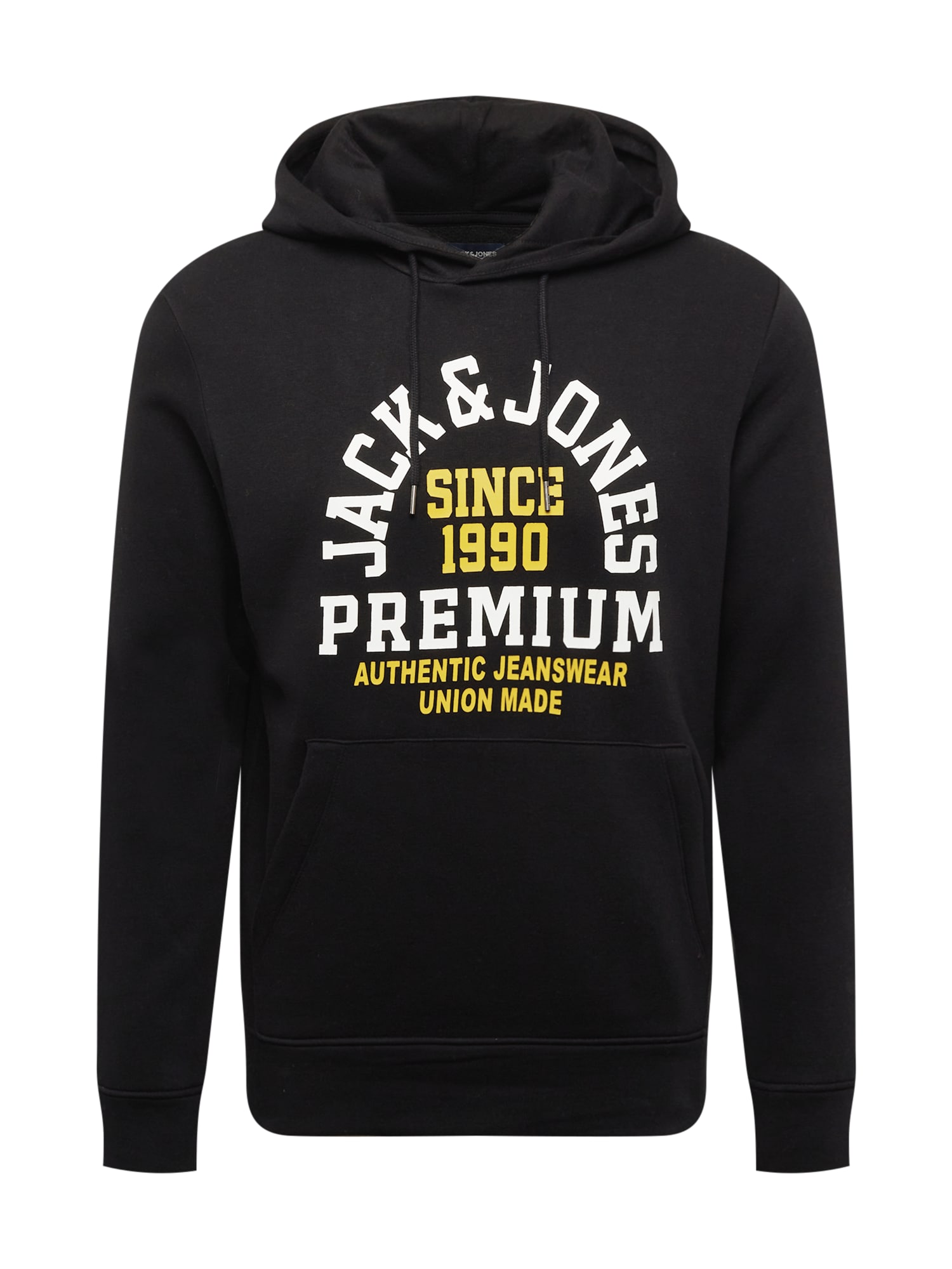 JACK & JONES Majica  rumena / črna / bela