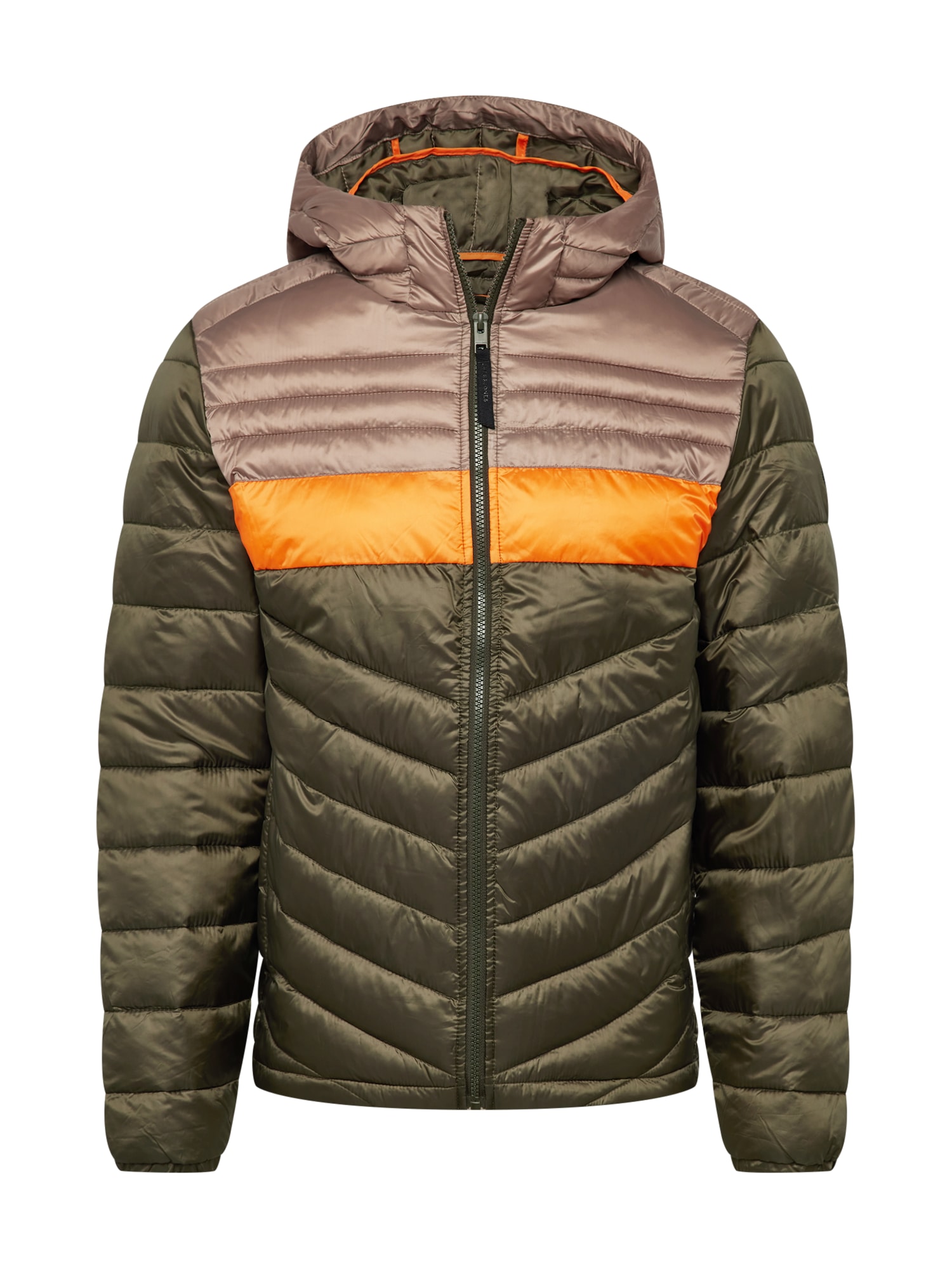 JACK & JONES Prehodna jakna 'HERO'  temno siva / oliva / oranžna