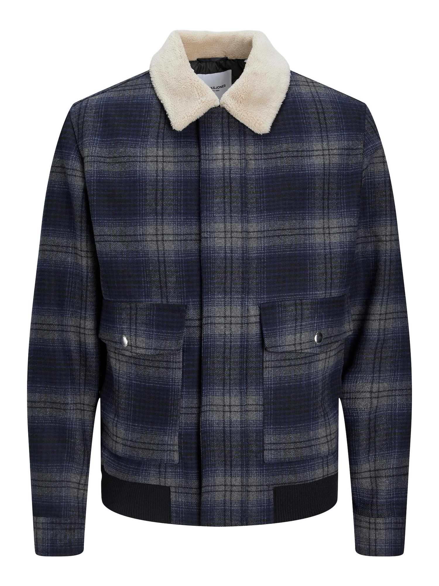 JACK & JONES Prehodna jakna 'Tom'  kremna / nočno modra / kamen