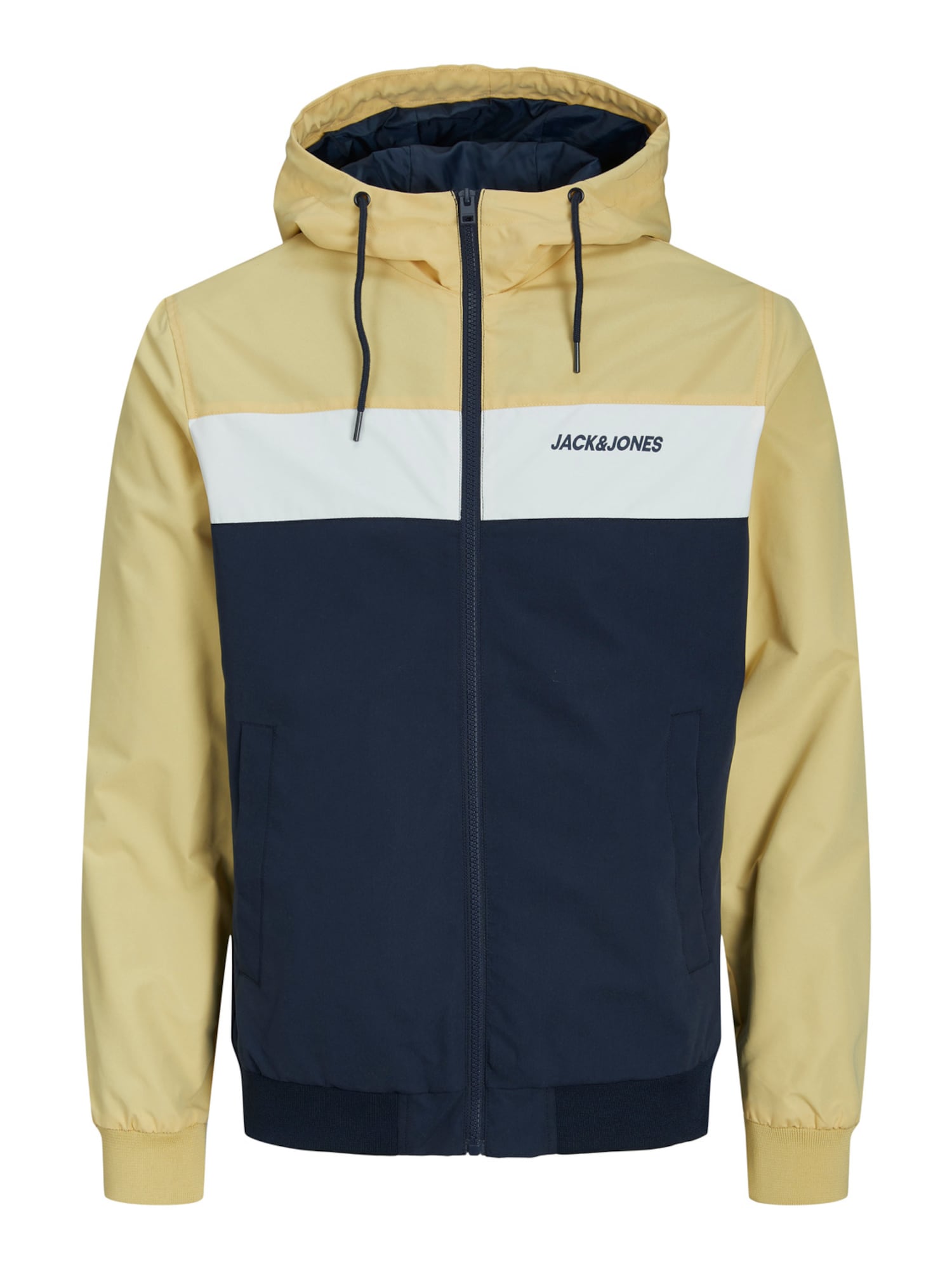 JACK & JONES Prehodna jakna  rumena / črna / bela