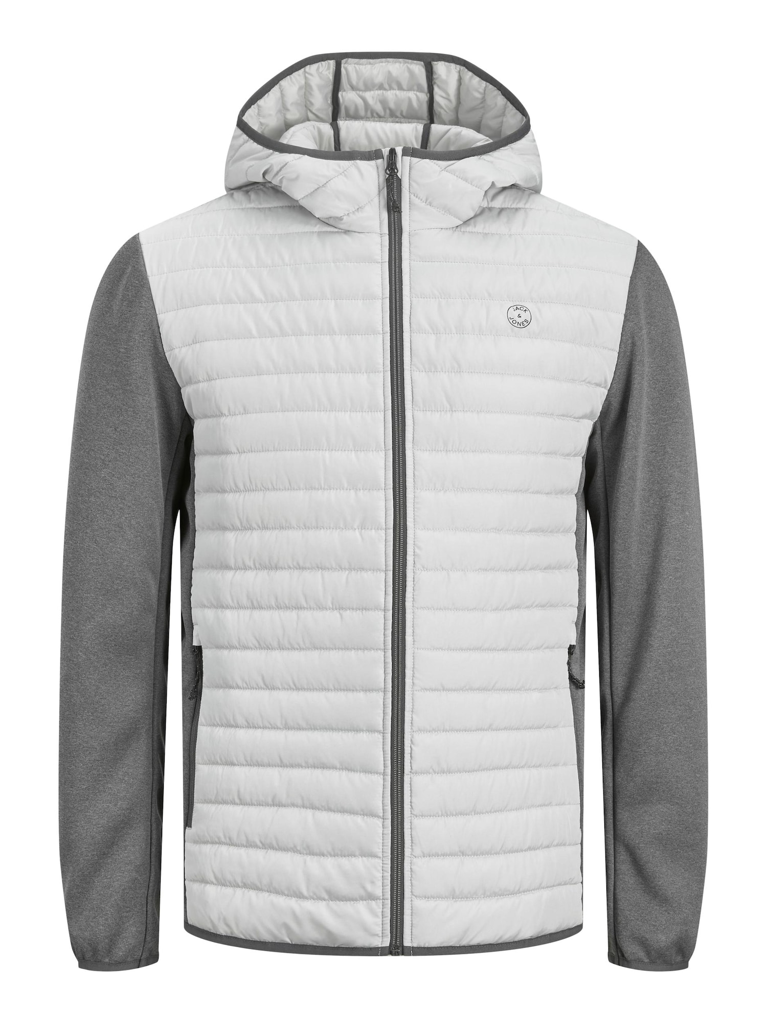 JACK & JONES Prehodna jakna  siva / bela
