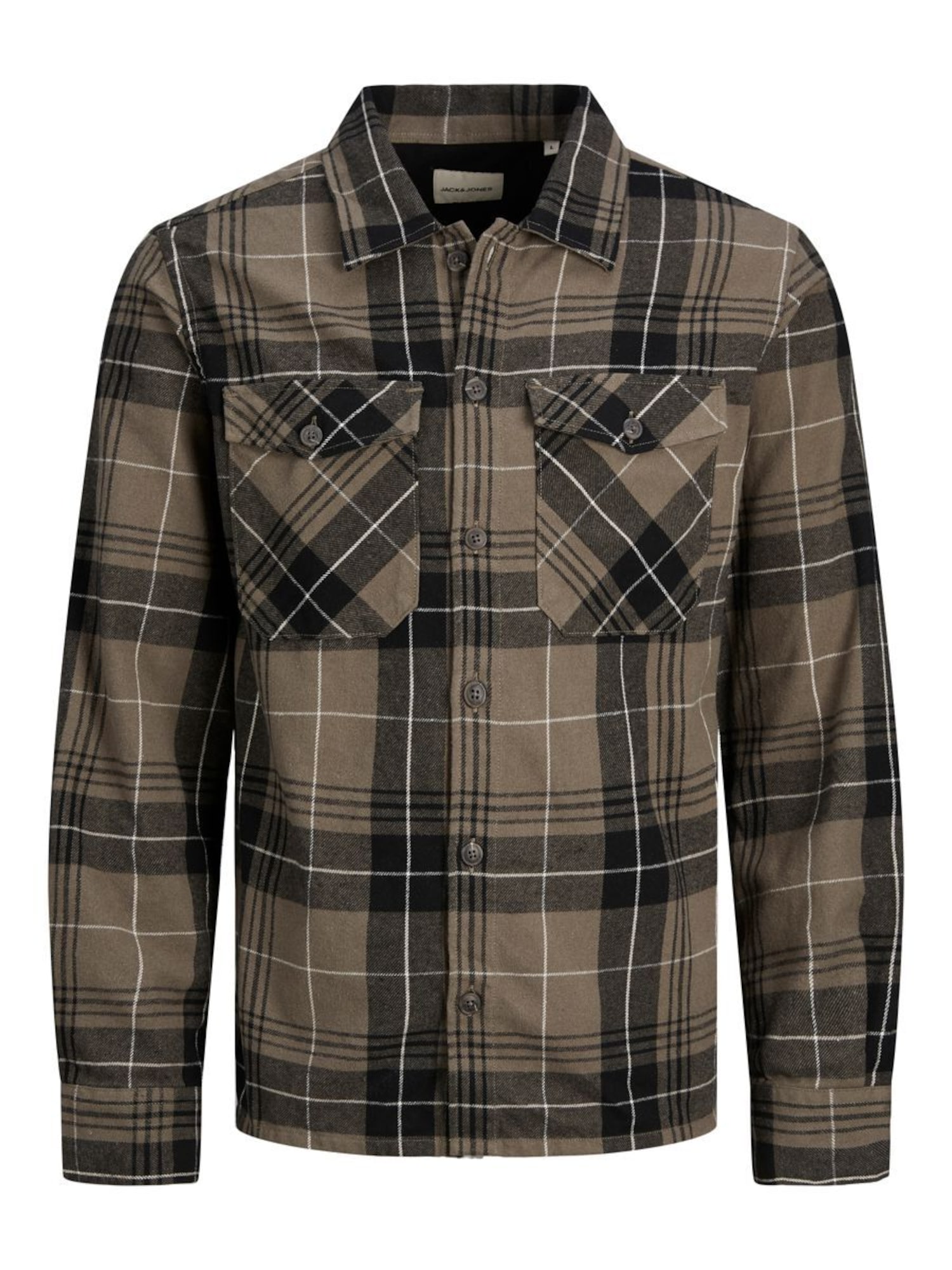JACK & JONES Prehodna jakna  umbra / črna / bela
