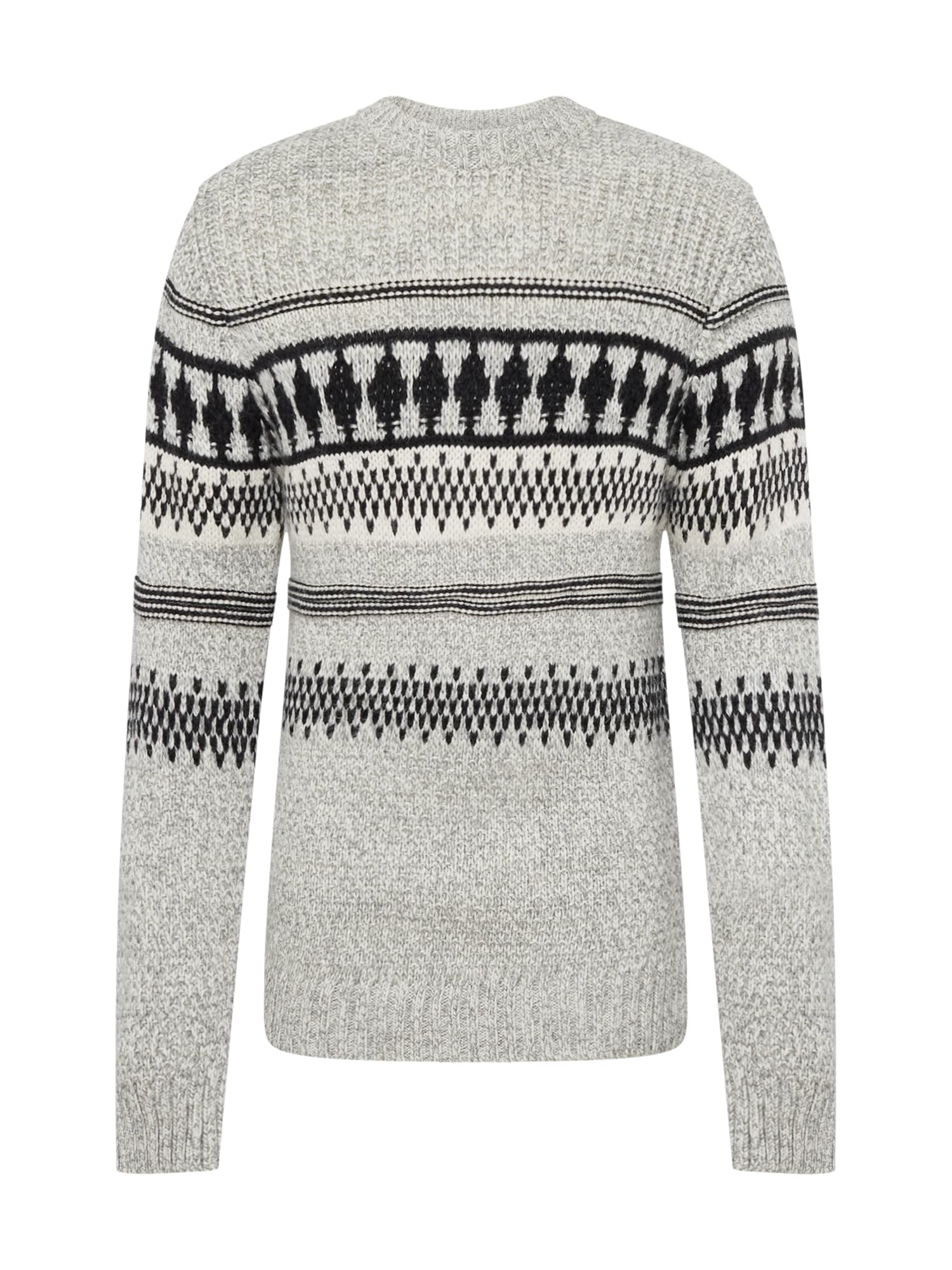 JACK & JONES Pulover 'OHIKE'  svetlo siva / črna