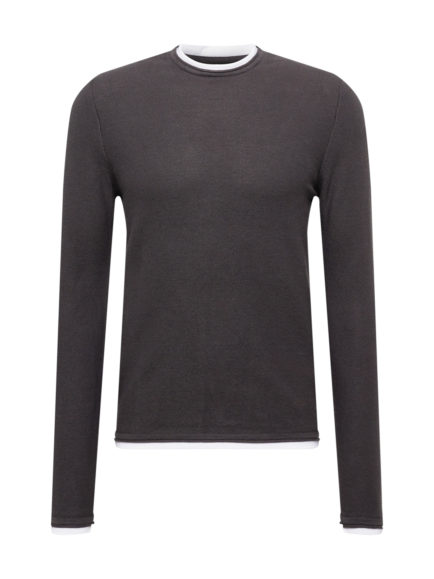 JACK & JONES Pulover 'TWINN'  temno siva / bela