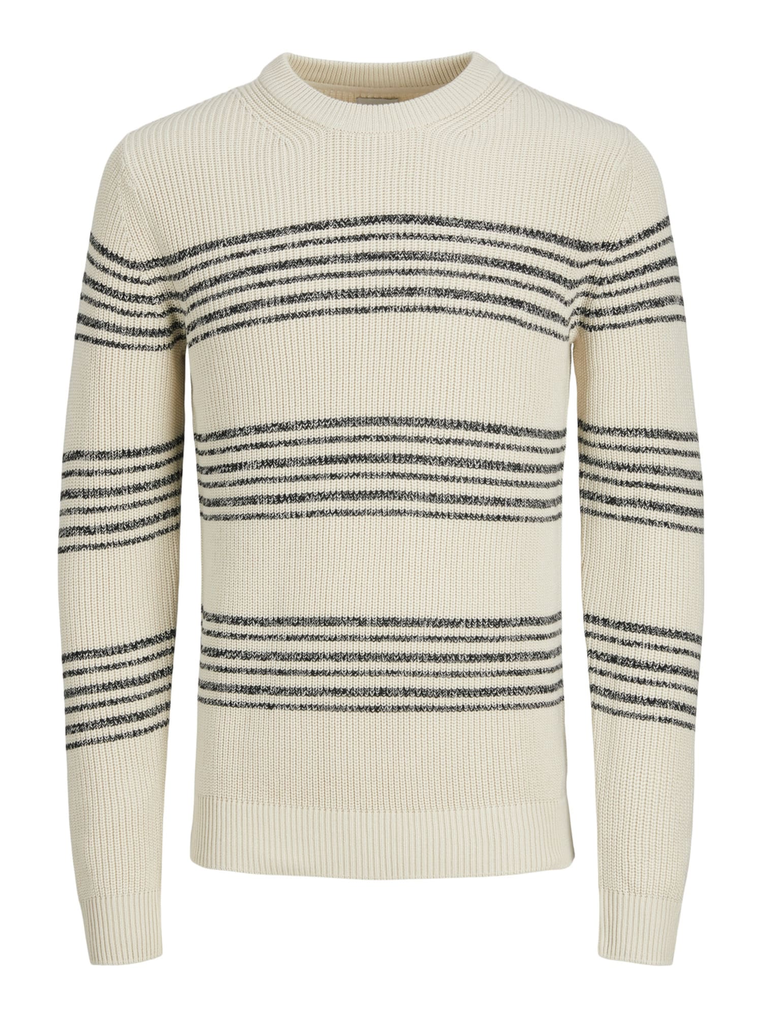 JACK & JONES Pulover 'Wilbert'  črna / volneno bela