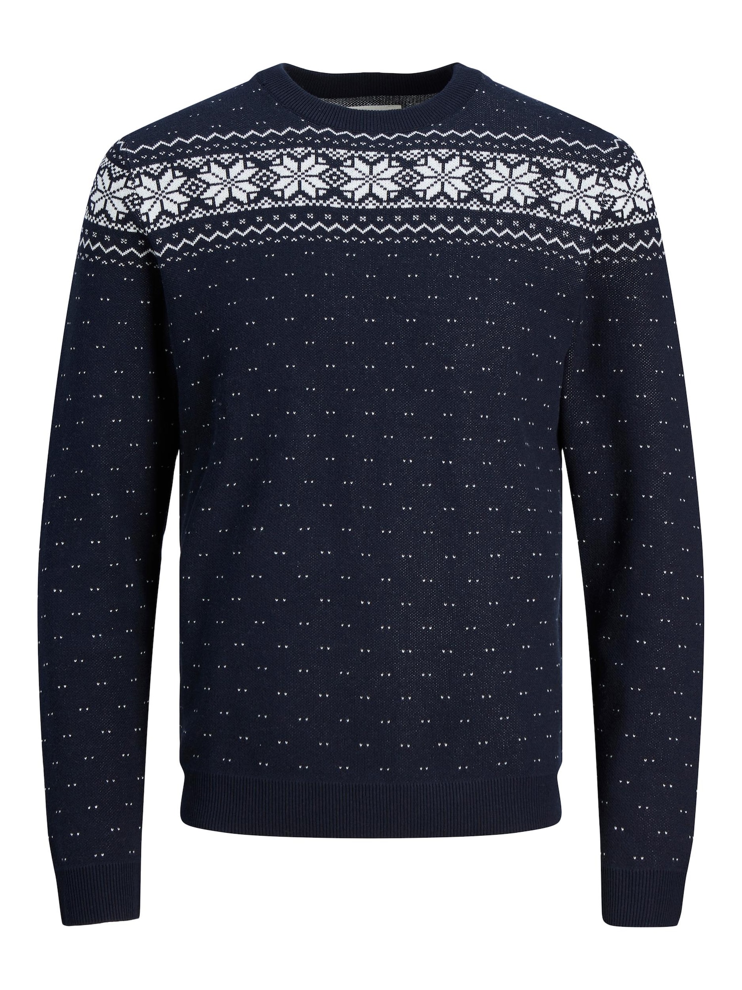JACK & JONES Pulover 'XMAS'  marine / bela