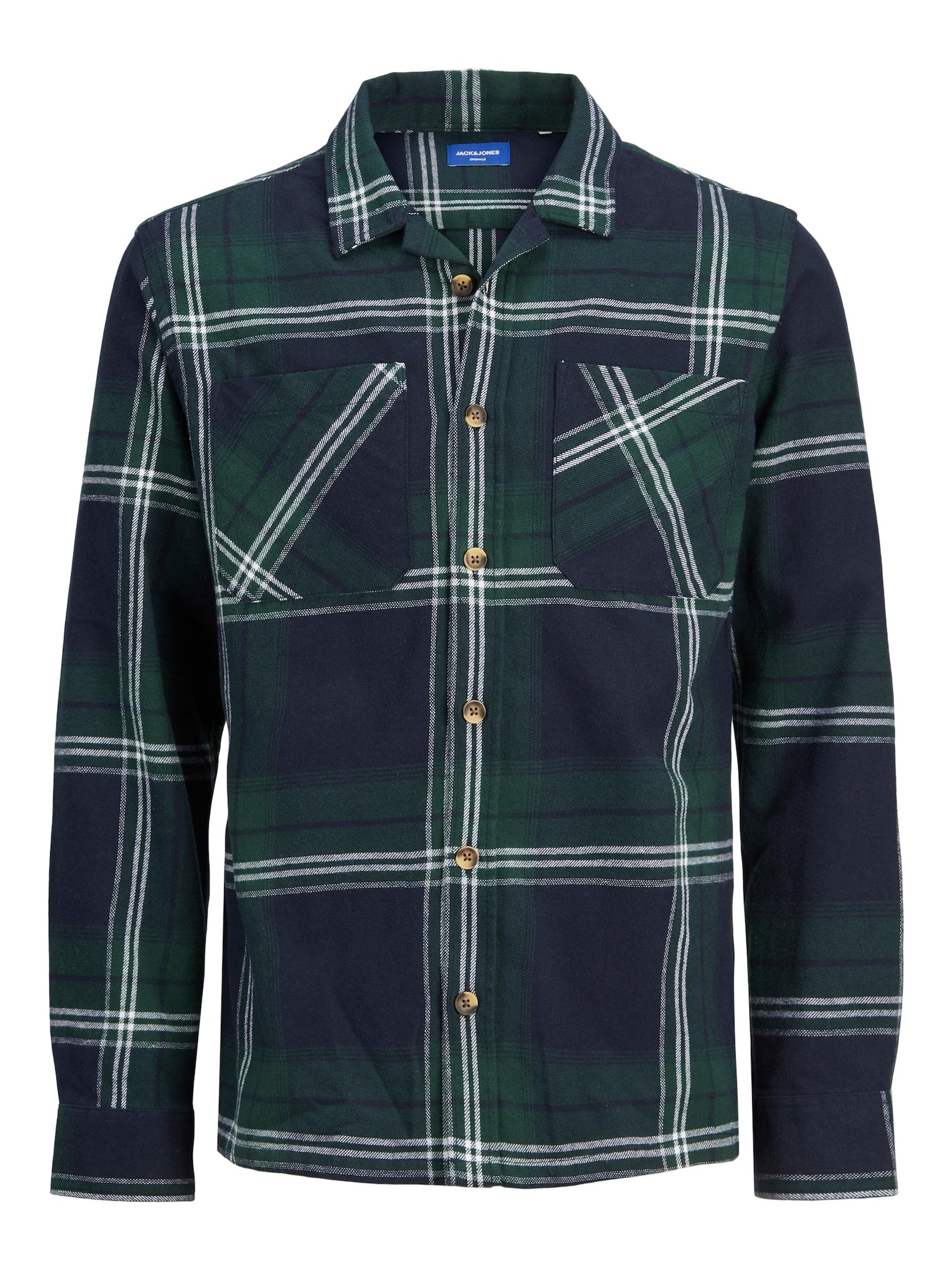 JACK & JONES Srajca 'Derek'  mornarska / jelka / bela