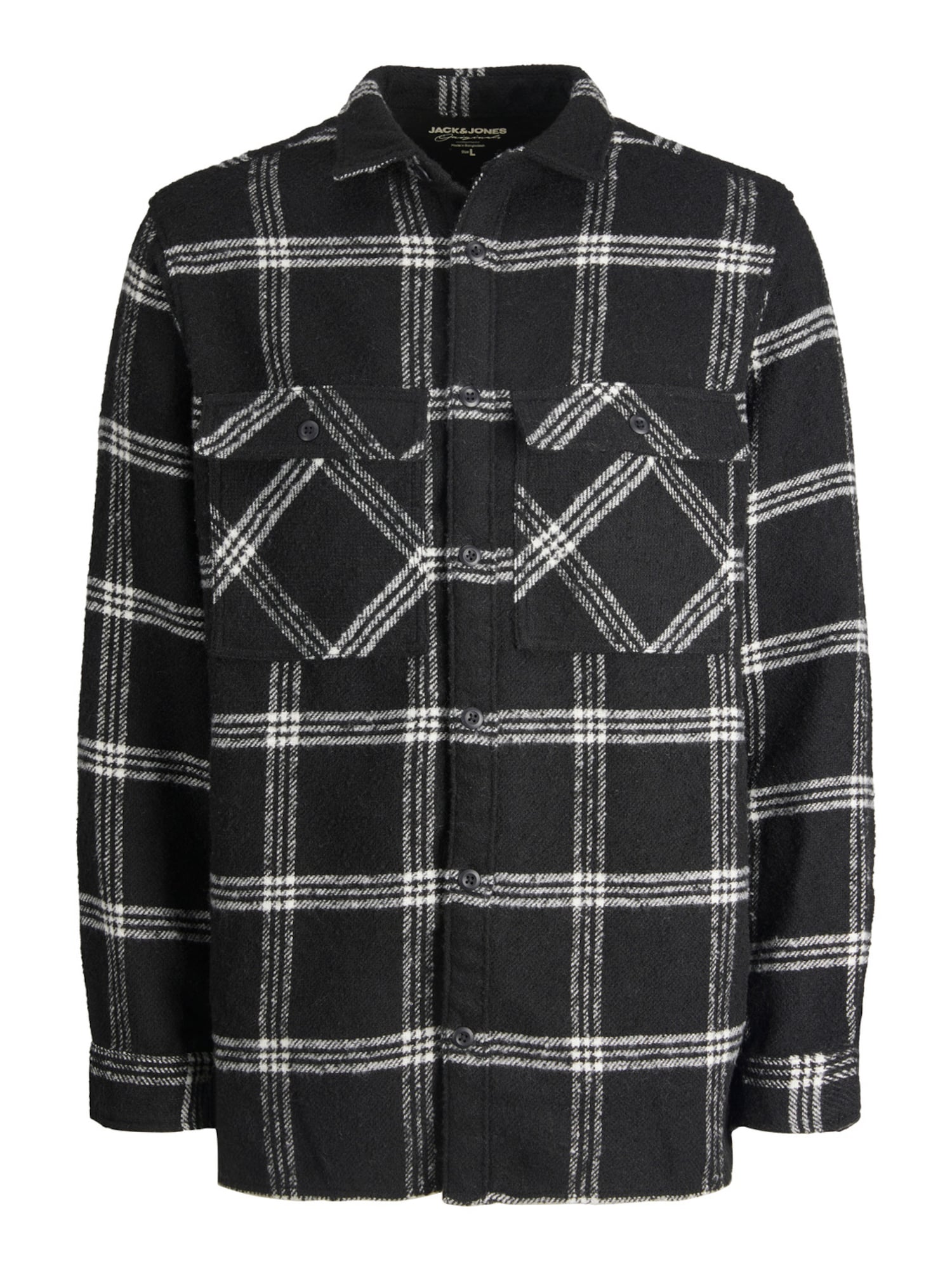 JACK & JONES Srajca 'GORDON'  črna / bela