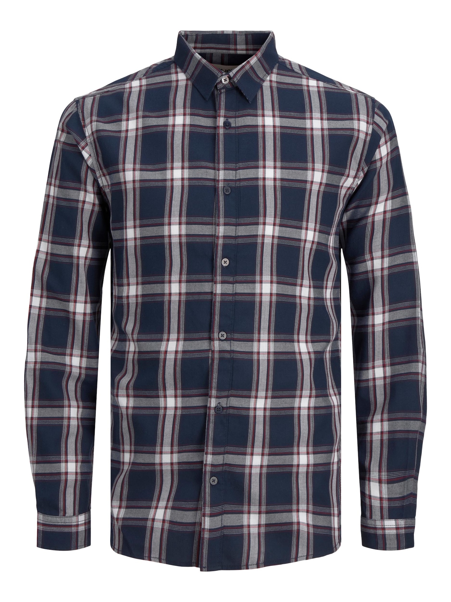 JACK & JONES Srajca 'Orion'  mornarska / siva / vinsko rdeča / bela